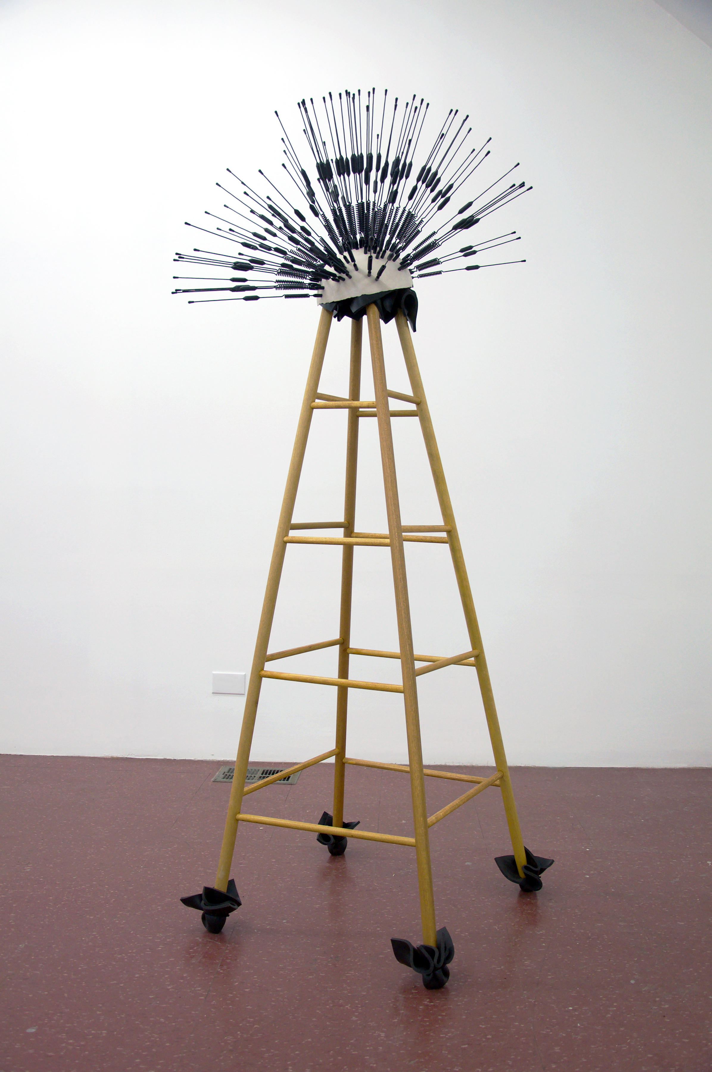 The New Wardenclyffe Folly , 2017 cellular antennas, porcelain, wood, foam
