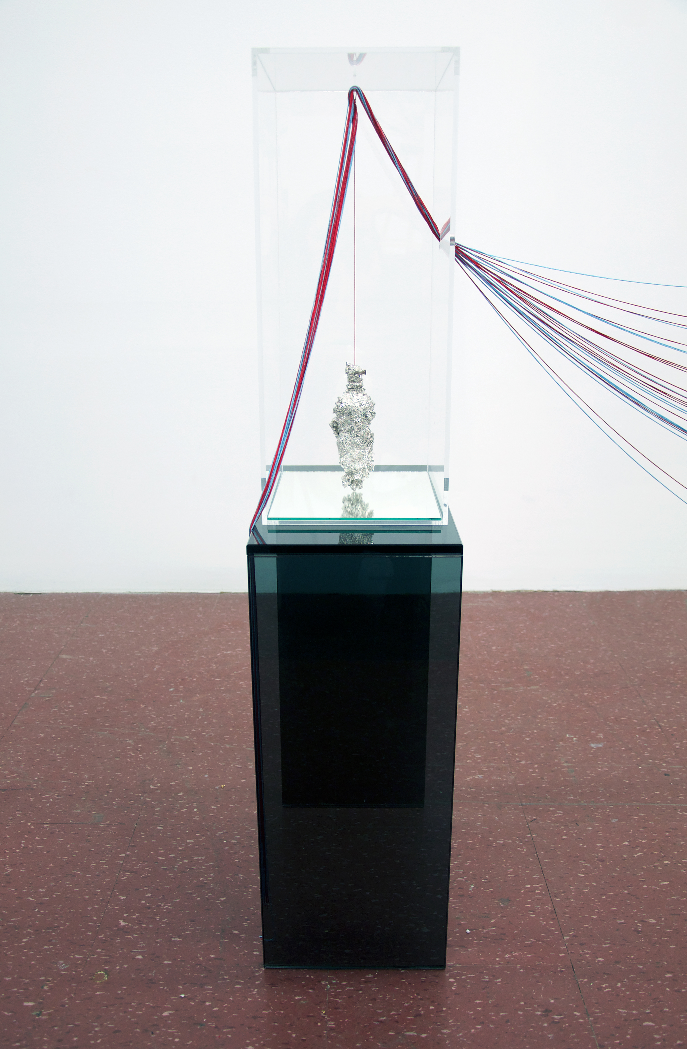 There Is No Fixed Place , 2017 brass, bismuth, acrylic, glass, polyester yarn foam, plaster, steel dimensions variable