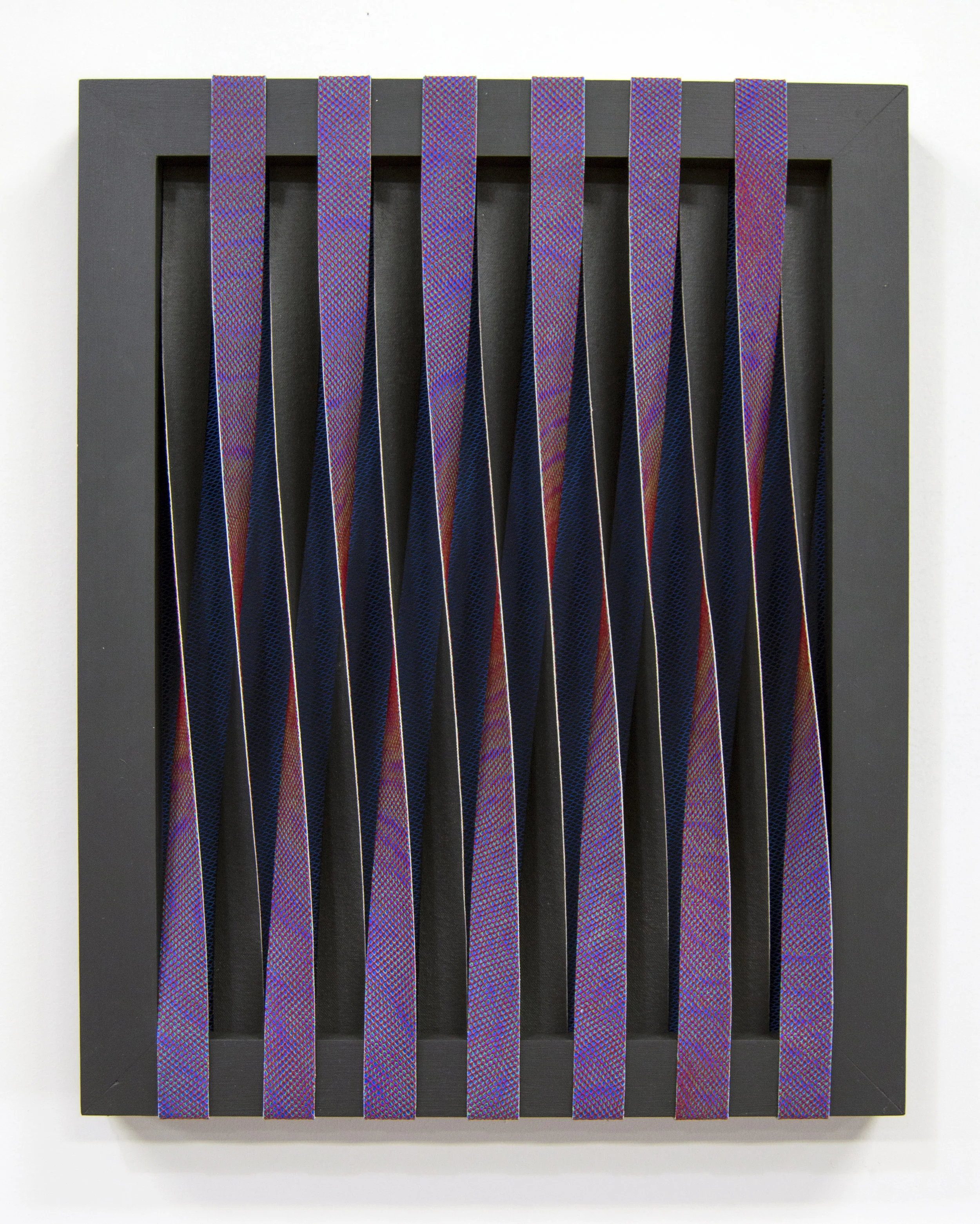 Chromadiorama (Mirroring), 017hand-dyed scrim and acrylic on cut canvas,stretched over painted wooden frame20 x 16 x 1-1/2 in