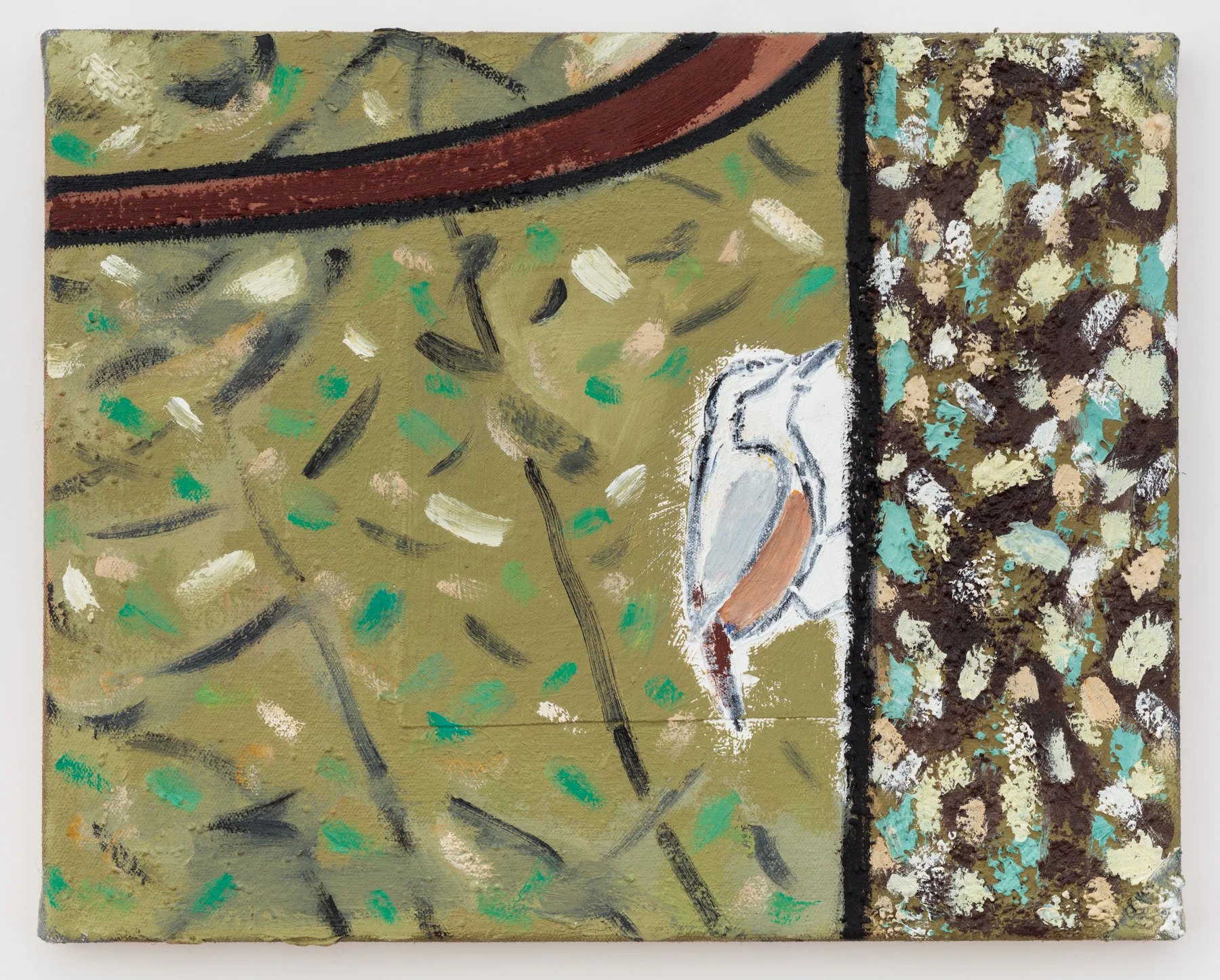 Bird , 2016 oil, and charcoal on canvas 12 x 15 in