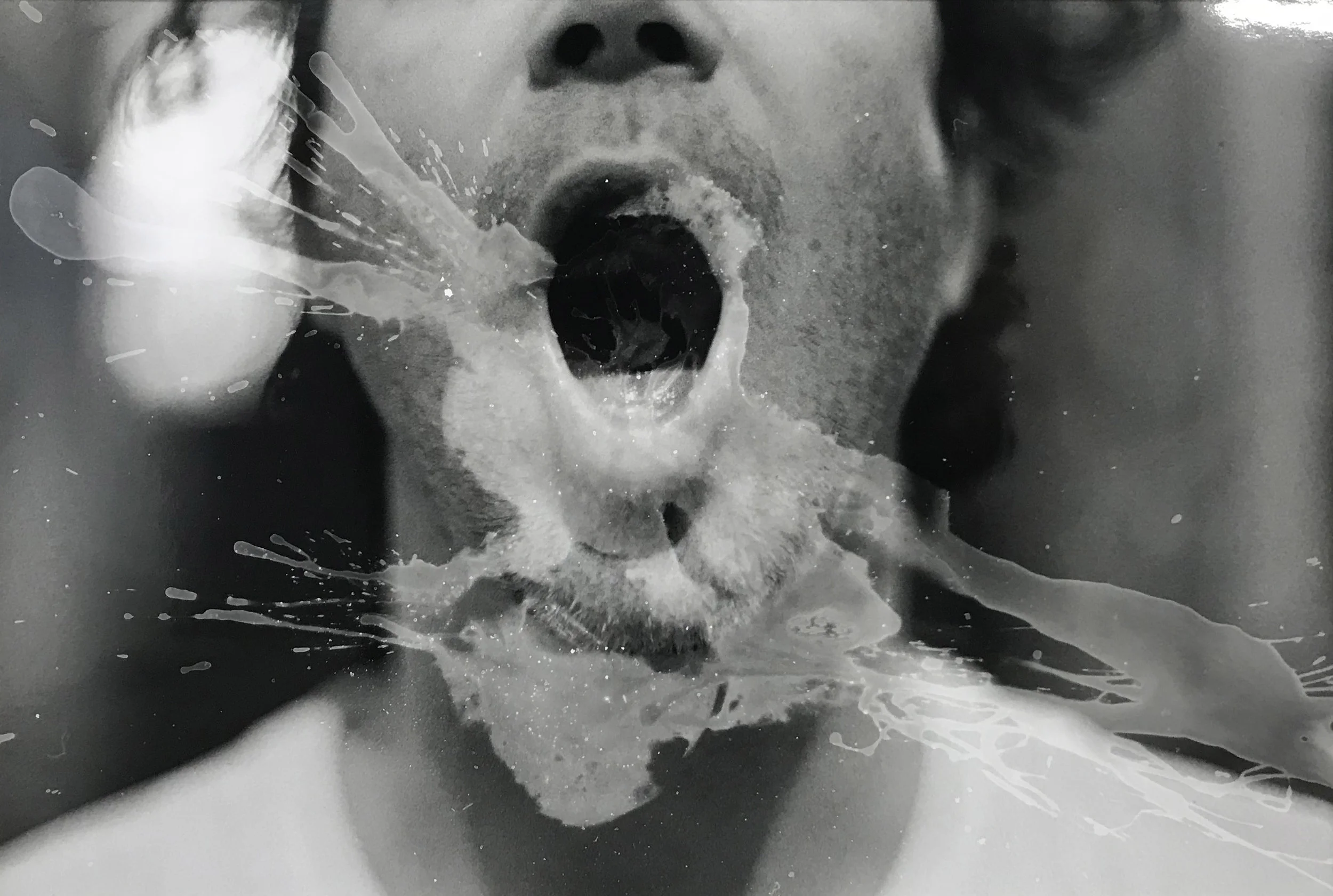 Mouth-To-Mouth: the 3 planes of the surface; Make (x) up, Makeup, Makeup (with). (50.xoie) silver gelatin print 6-1⁄2 x 9-1⁄2 in