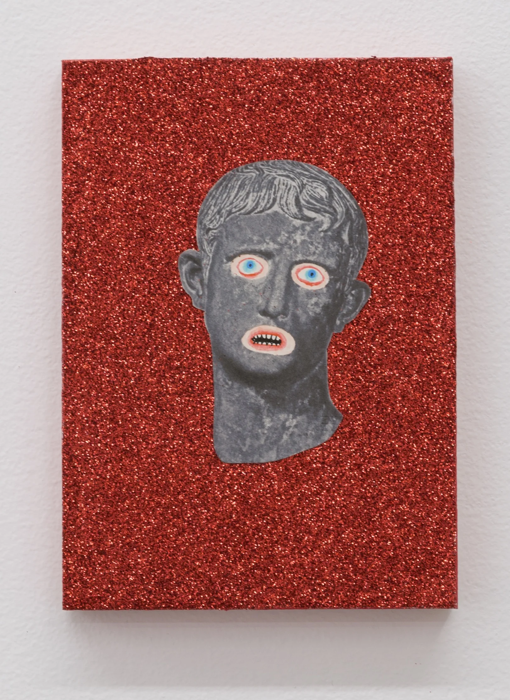The Story of Slim Dad Body V (The People’s Revenge) , 2019 glitter, tinsel, and mixed media on panel 7 x 5 in