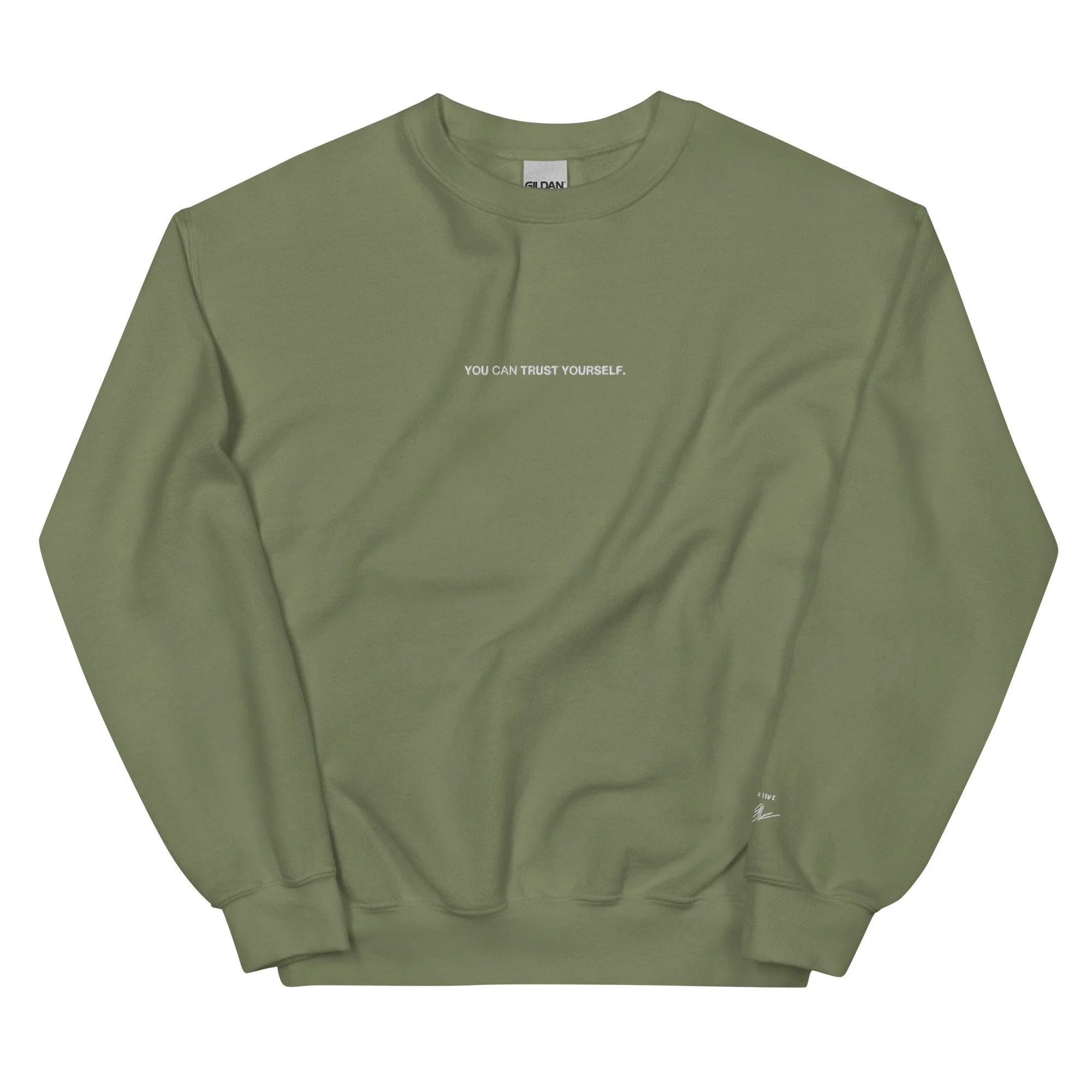 unisex-crew-neck-sweatshirt-military-green-front-6839a2c6e2f28.jpg