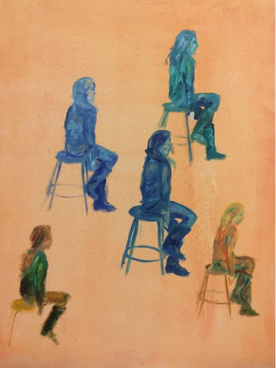 Blue oil on canvas