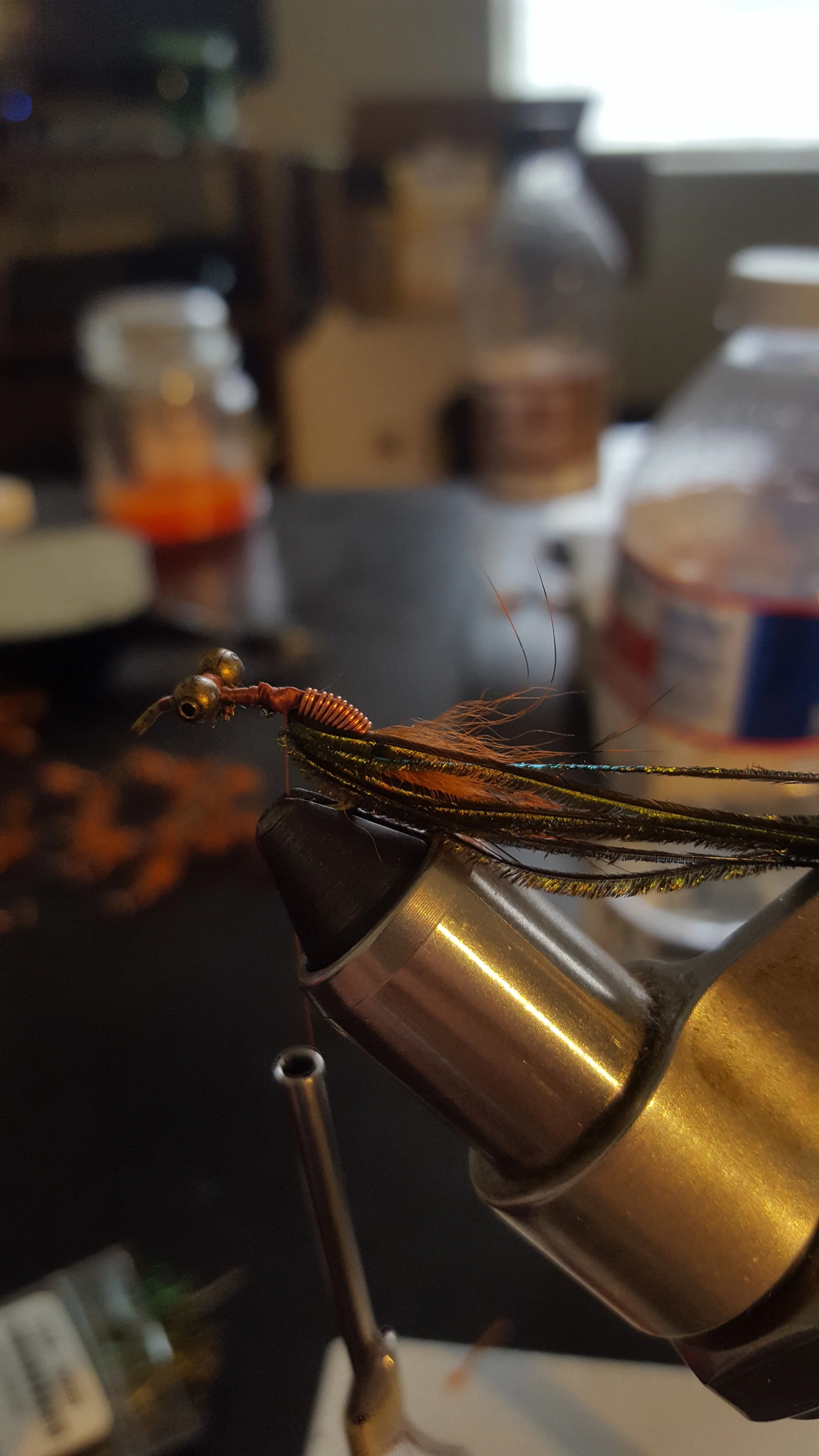 Step four tie in your peacock herl and leave it.