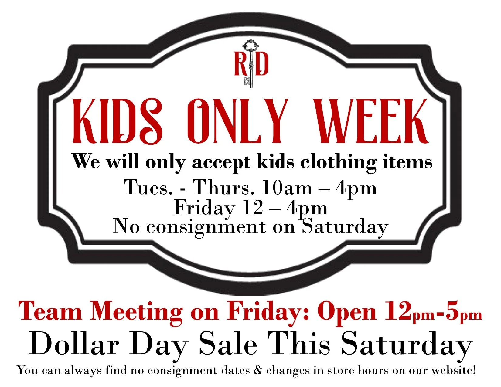 Only Kids Consignment Week  