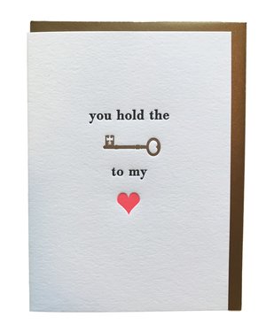 You Hold the Key to My Heart Card — Letterpress PDX