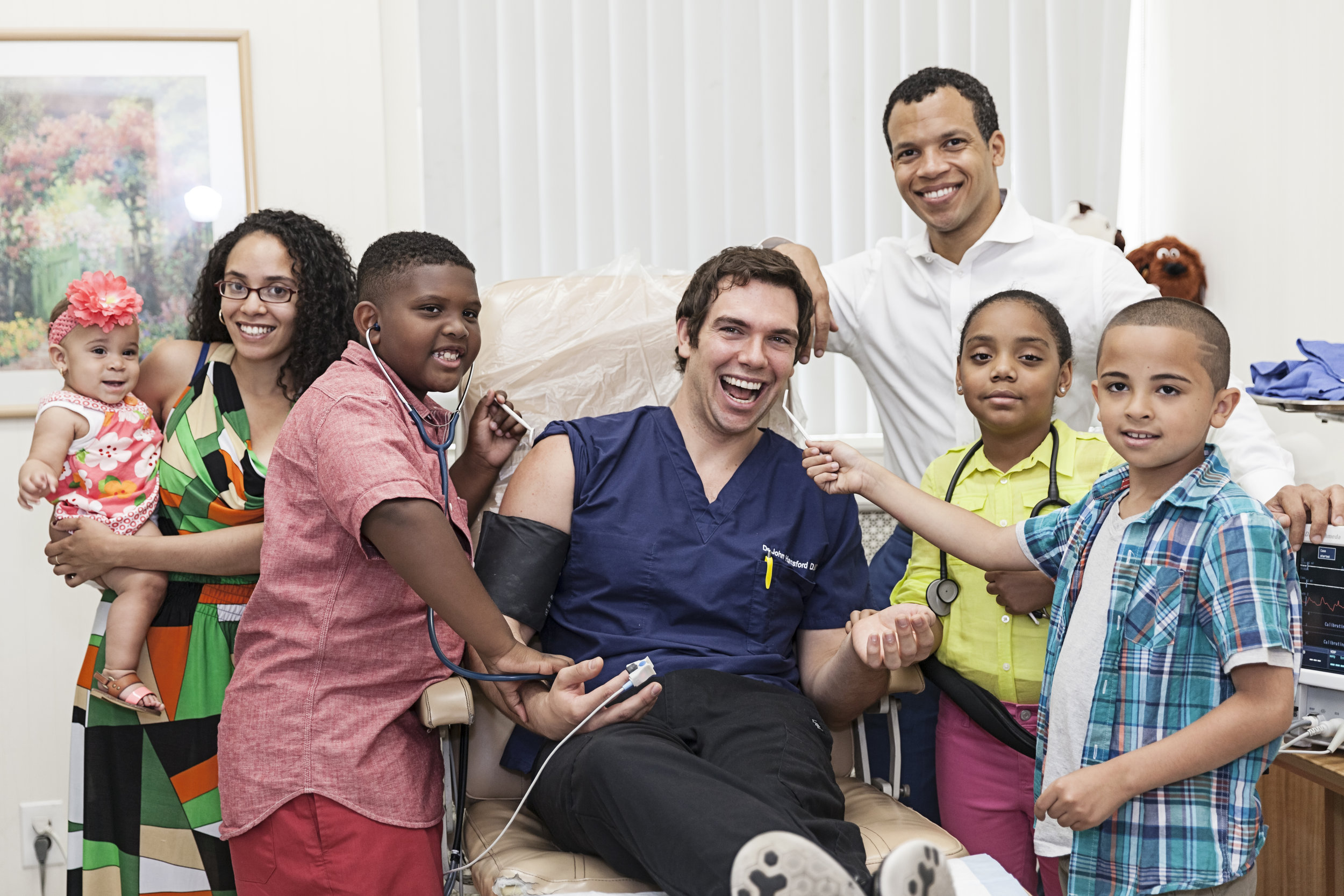 Patients and dentists in the dentist chair