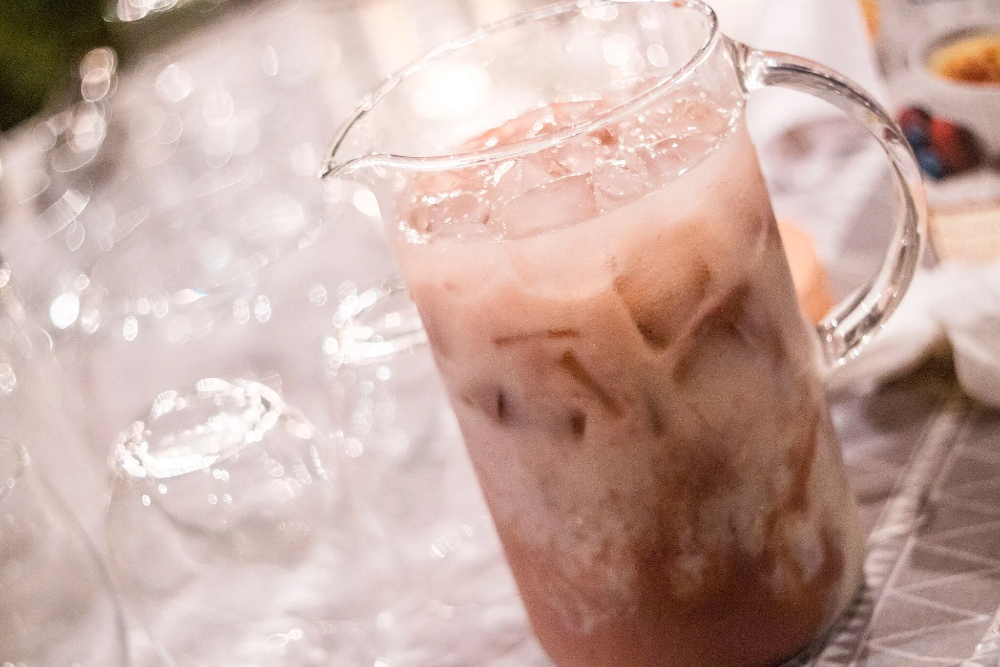 Next I bridge the gap between the Main course and the dessert course with a seasonal cocktail that I call "Nug Nog", which consisted of 1 shot of home made Kalua that was infused with a cbd tincture, Soy Egg Nog, and some chocolate almond milk. This drink was actually a shout out to one of my guests who asked me to make a vegan eggnog recipe for her on my instagram last year around the same time.