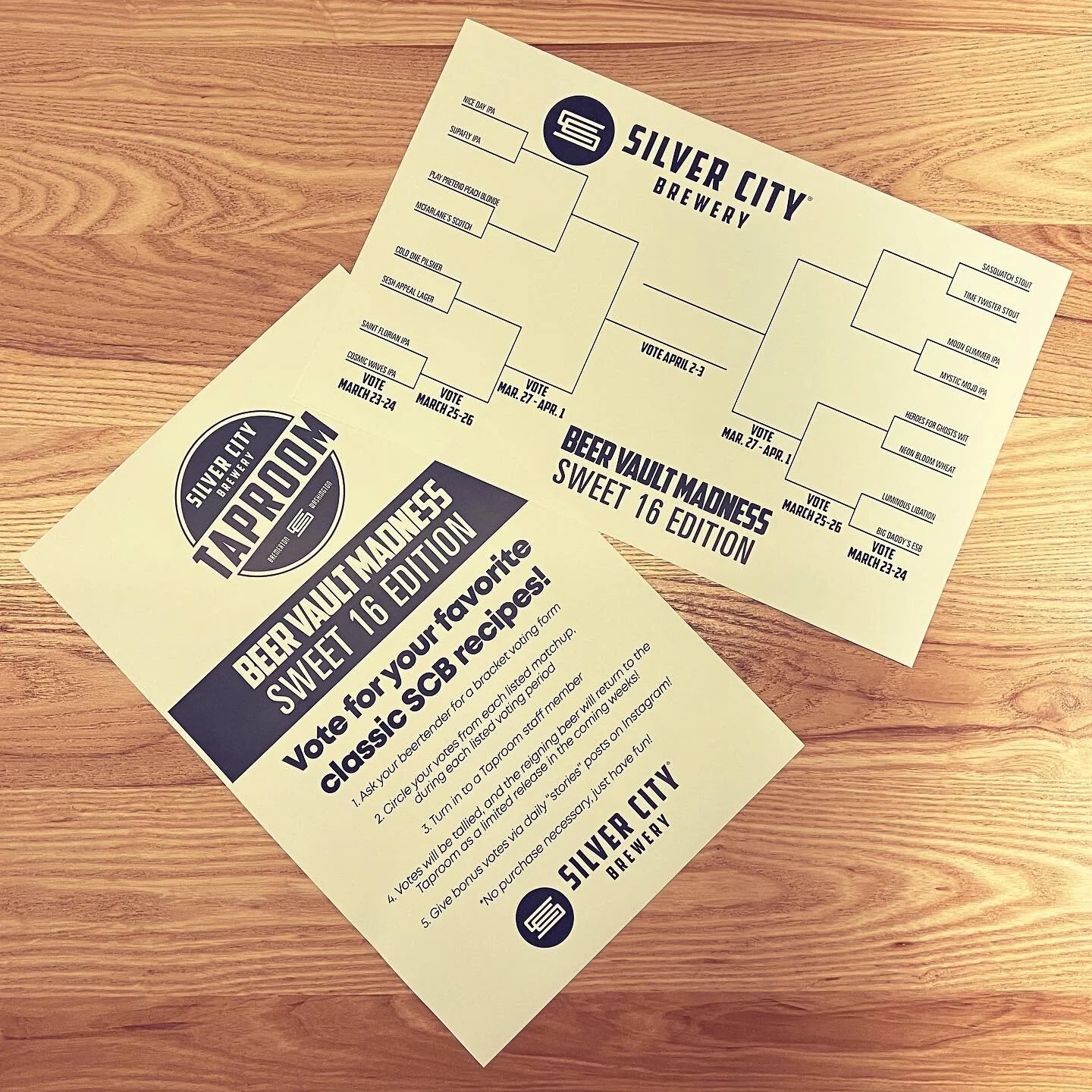 We&rsquo;re trying something new &amp; fun to celebrate the end of college basketball&hellip;

Beer Vault Madness, Sweet 16 Edition, starting TODAY at the #taproom

Over the next few days, YOU will get to determine which classic vaulted Silver City B