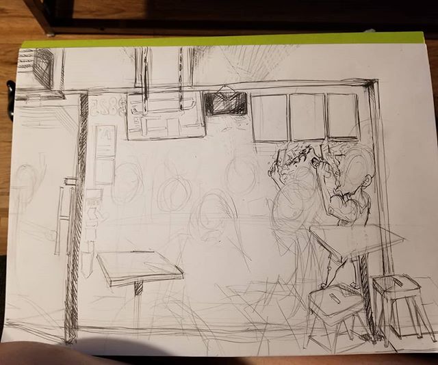 Finally sketching again. Also waiting for a huge sheet of linen to paint on. Now trying to figure out where I can paint in my apartment lol #lalife #selfielovers