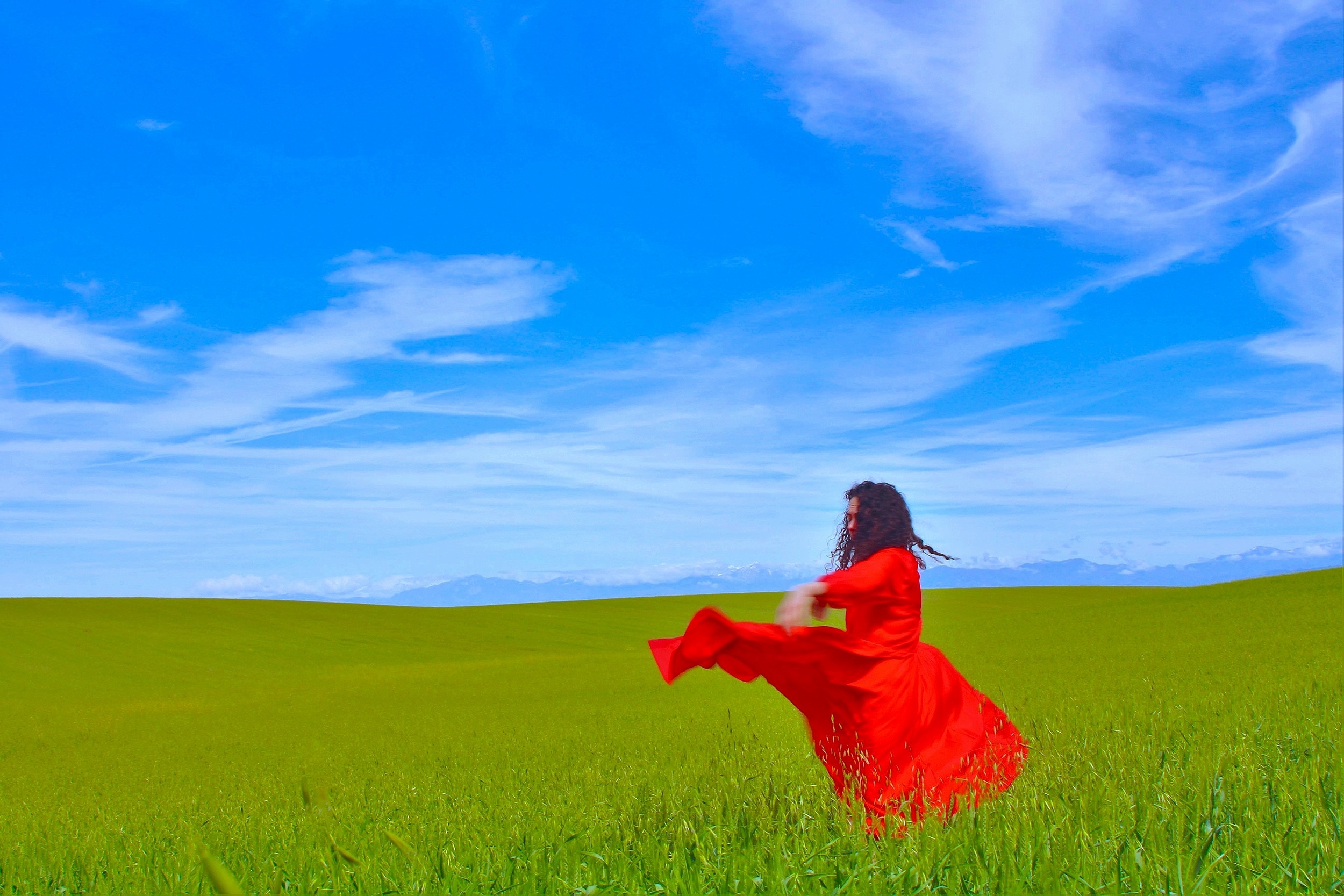 Red Girl in Field