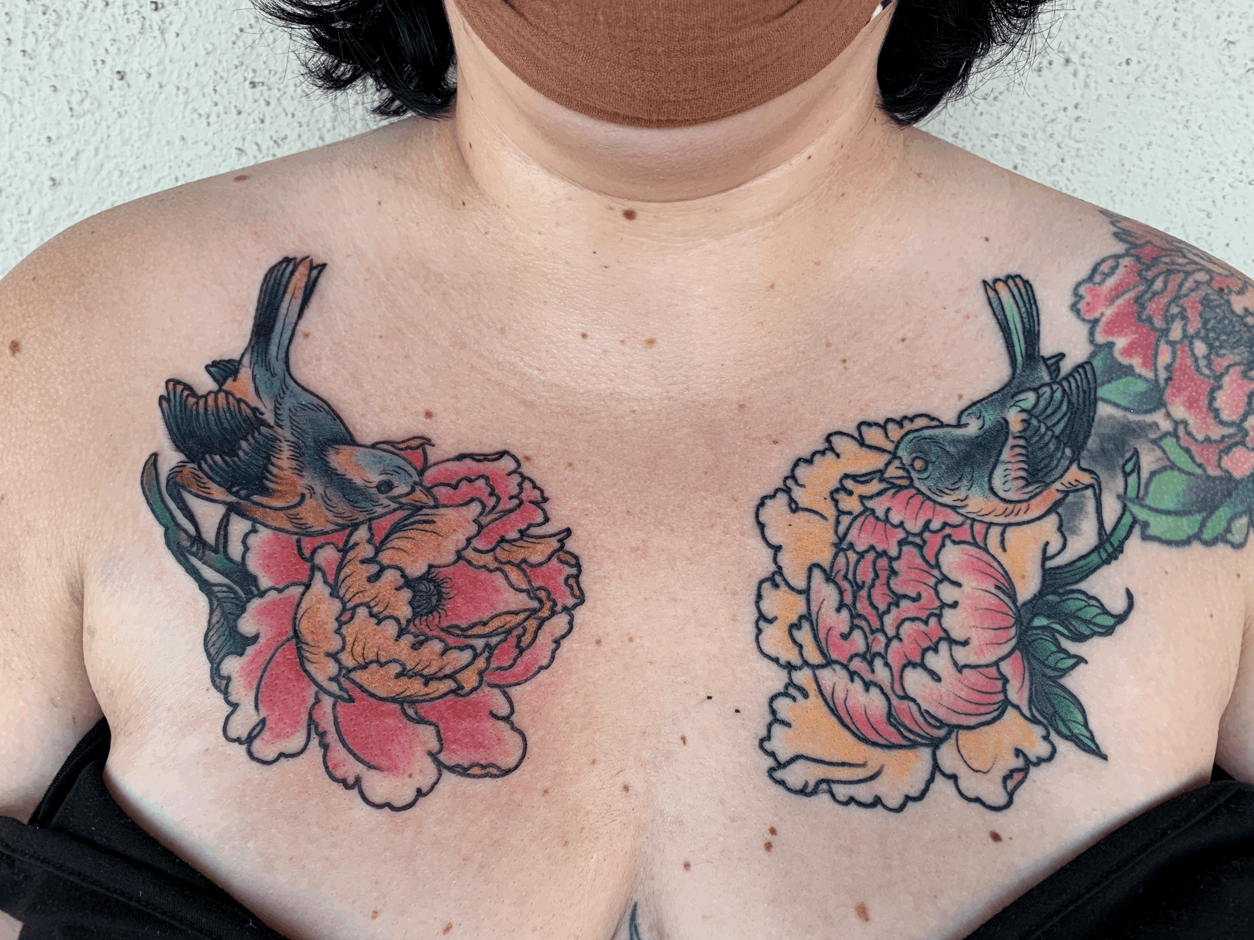 birds and peony chest