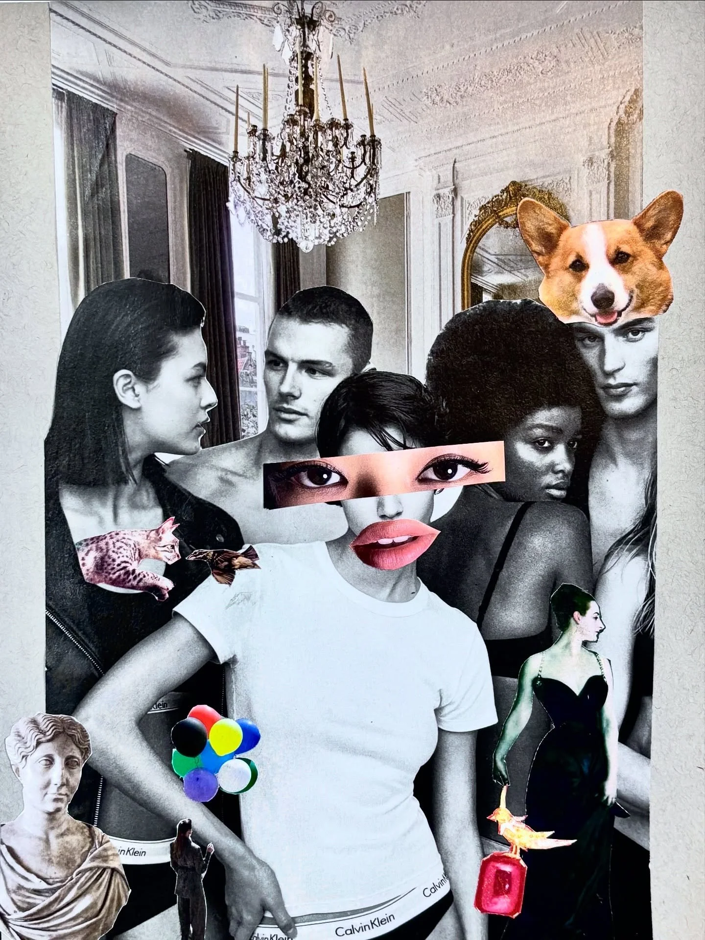 Desperately Seeking Beauty. Collage.
I&rsquo;ve been getting into collage this past year. It&rsquo;s been so helpful in not only with coming up with new ideas to paint, but also in grounding me. I feel like it takes me to a trance like state. 🔮