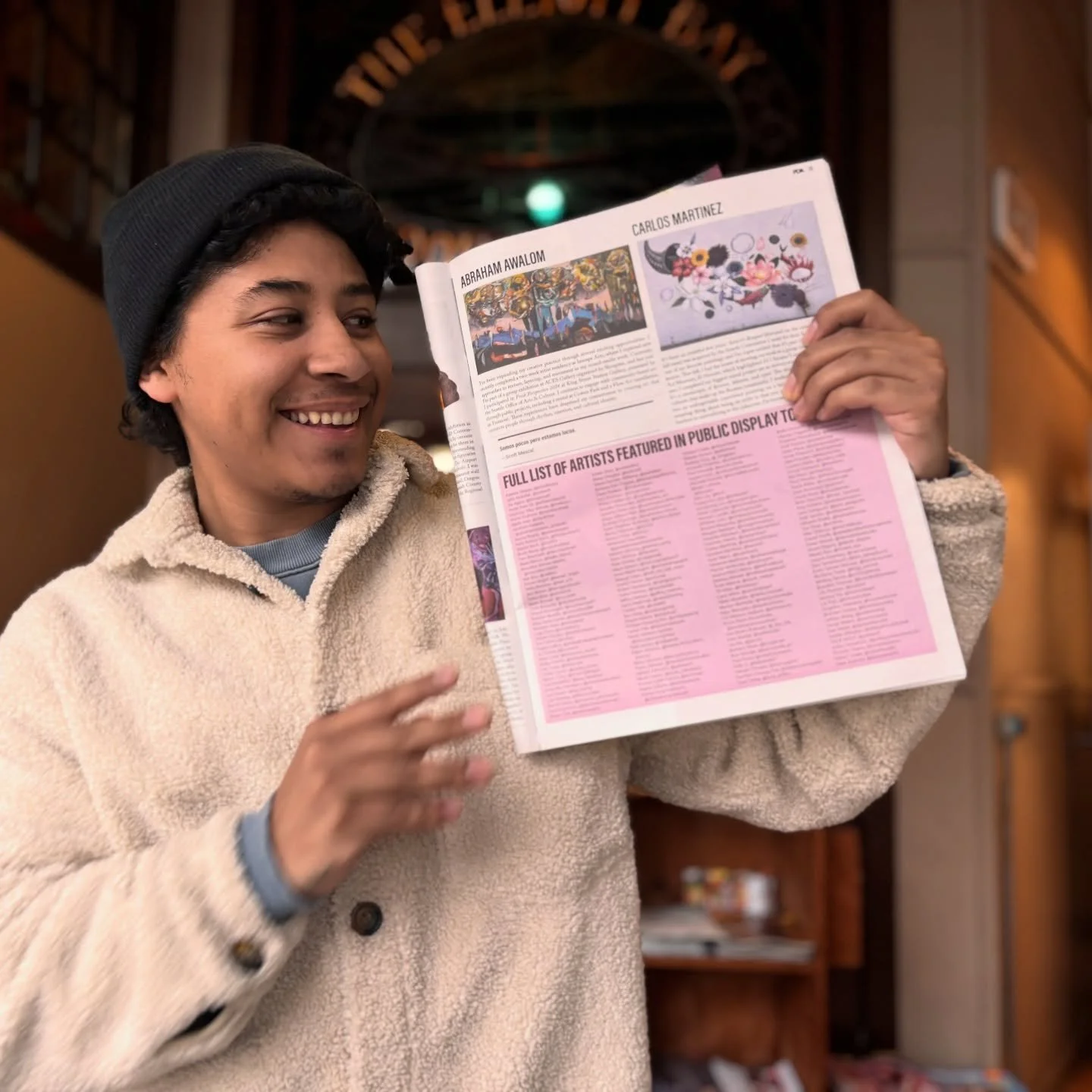 💫 I&rsquo;m excited to be featured in @publicdisplay.art for their Anniversary Issue. Last night my friend and I were walking out of @elliottbaybookco when she stopped to flip through the magazine. She saw my mural in one of the pages &ldquo;OMG tha