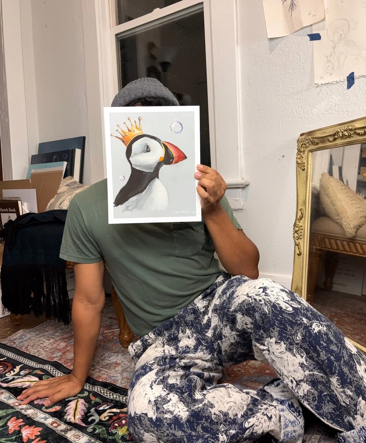 ✨New print alert ✨ 
I&rsquo;m so happy with how my archival prints for Little Puffin King turned out. 

I&rsquo;ve been wanting to paint a puffin for years but never quite knew exactly how. I was overthinking it. Then, one day when my friends and I w