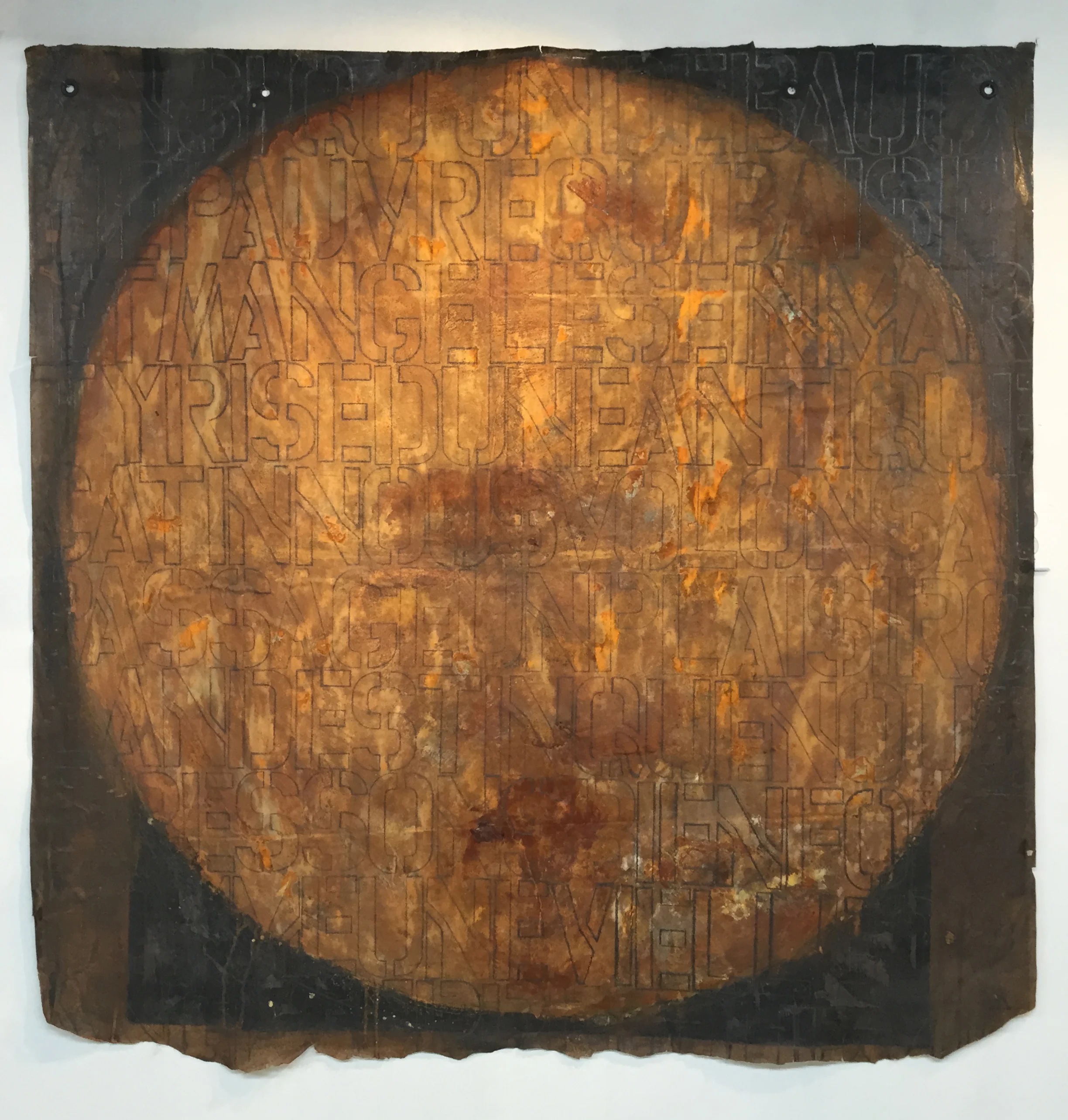 Comme une Vieille Orange Mixed media on paper 60"H x 60"W