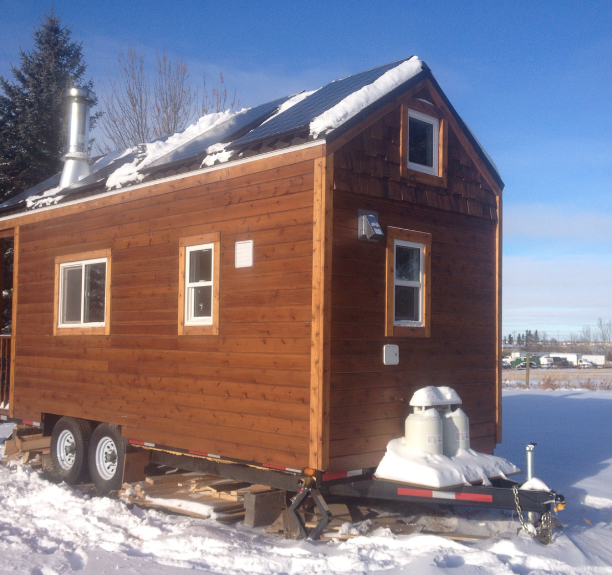 Leah's Canadian four season cedar cabin on wheels!