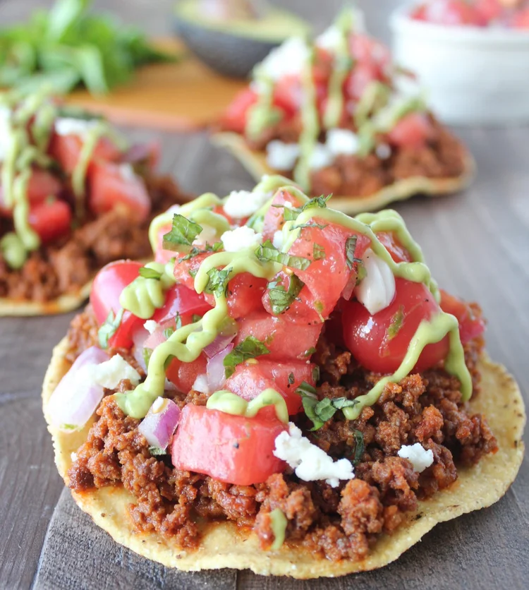 D’Sabor Tostadas with Chorizo / Tostadas D’Sabor con Chorizo