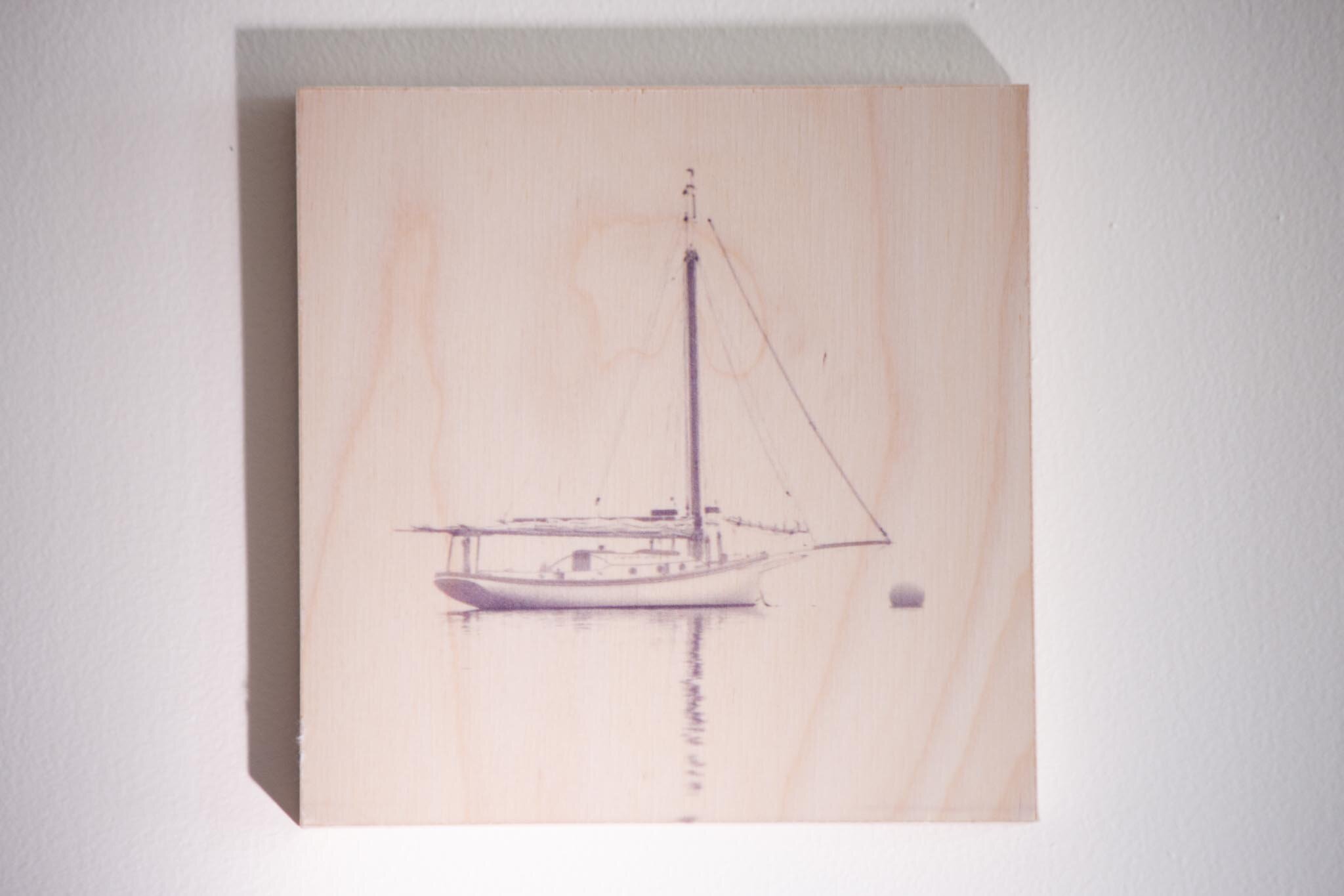 Sailboat in Fog, Lincolnville, Maine