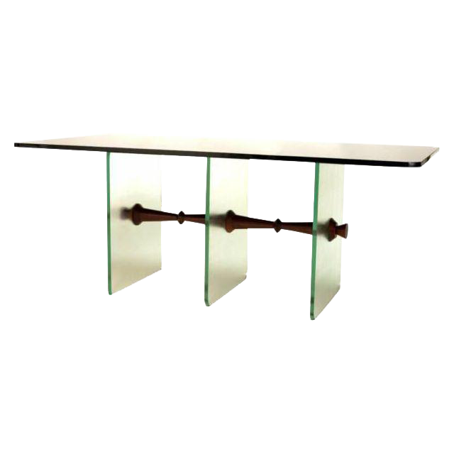 Black Vitrolite Glass Dining Table