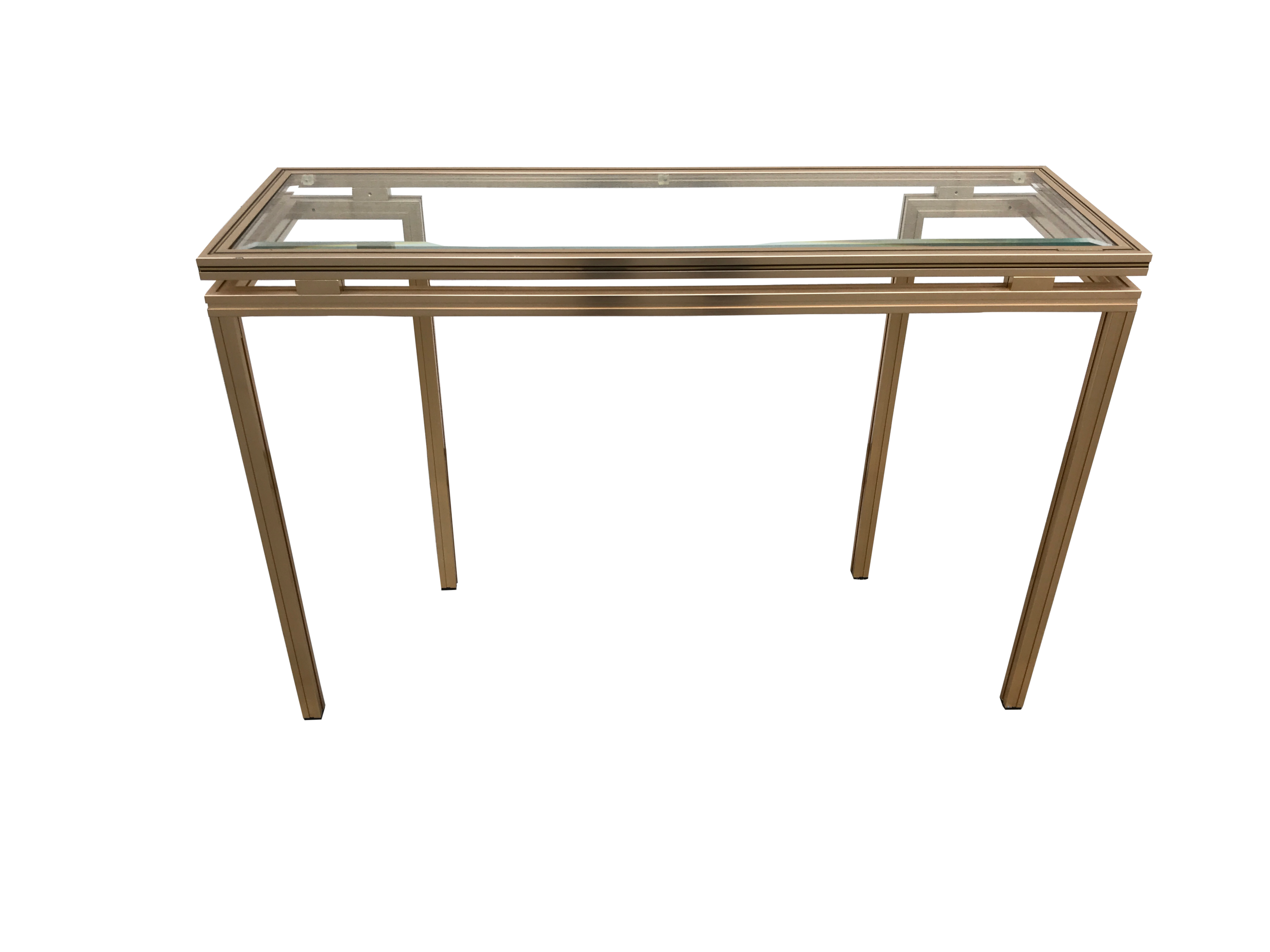 Pierre Vandel Paris Aluminium & Glass Console Table