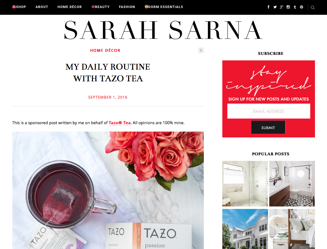 Influencers Outreach: Relevant lifestyle, food and family bloggers wrote unique content for the brand under a Sip Joyfully theme giving us on-the-ground word of mouth.