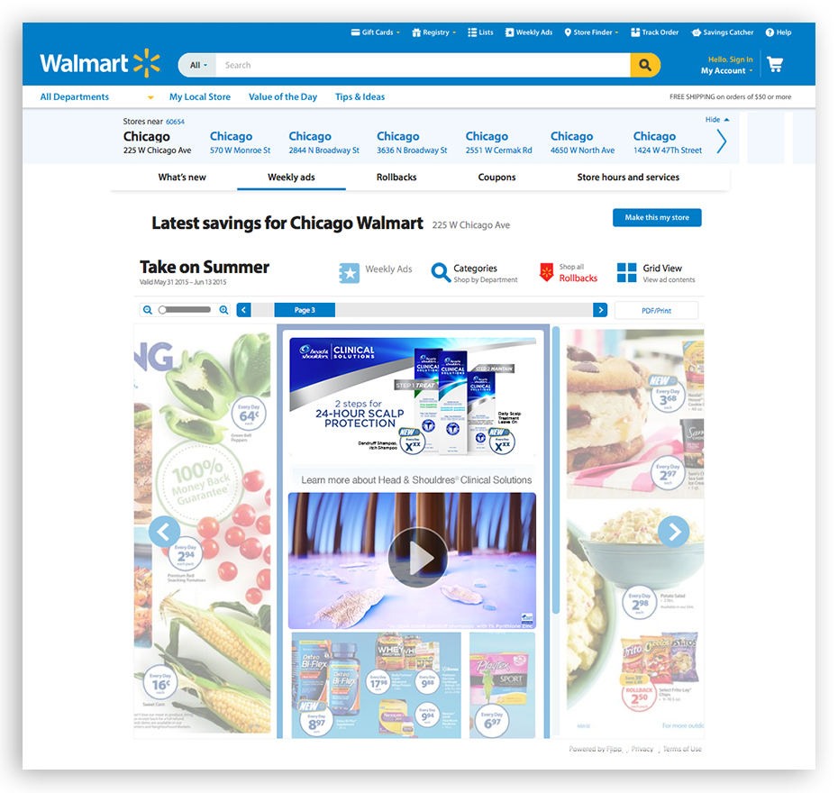 Circular feature spot on Walmart.com