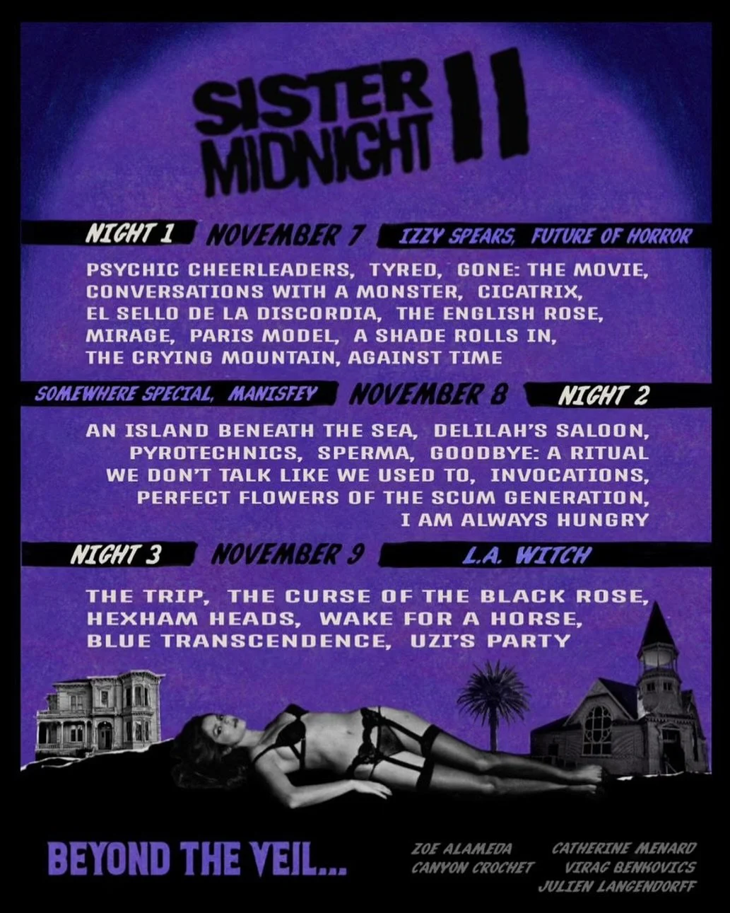 Night 1️⃣ of @sistermidnight.ff starts today. Tickets still available. We&rsquo;re sponsoring and vending all three days. Let us know if you&rsquo;re popping through and which screenings you&rsquo;re attending.

https://sistermidnight.eventive.org/sc