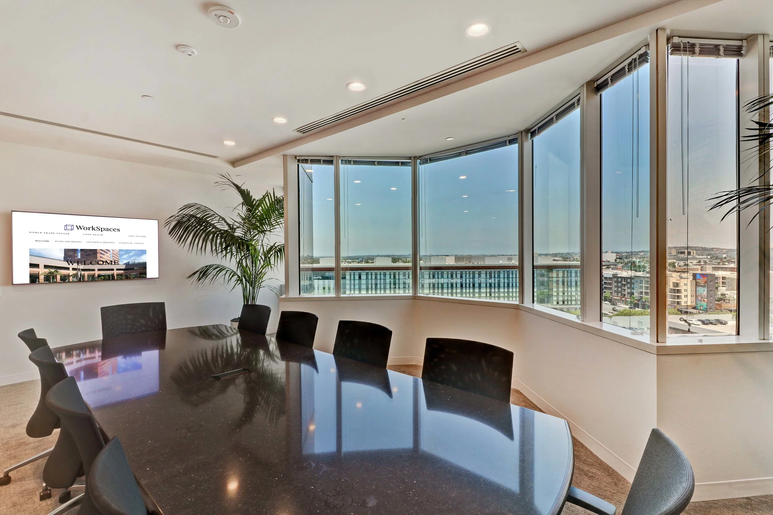 Boardroom with with 57" flatscreen for presentations