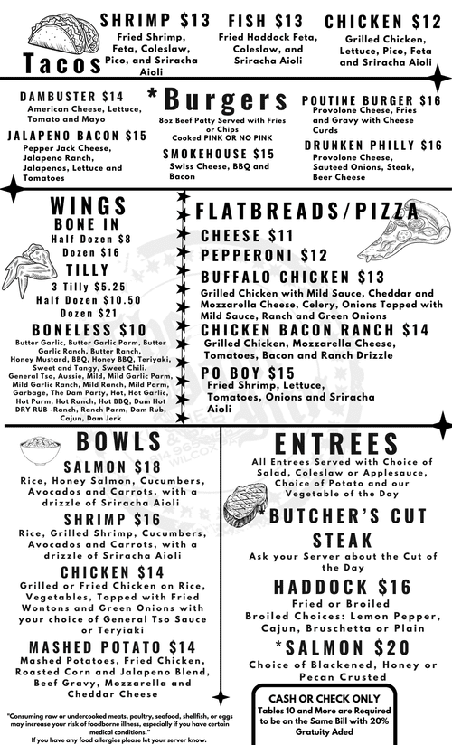 Menu — The Dam Inn