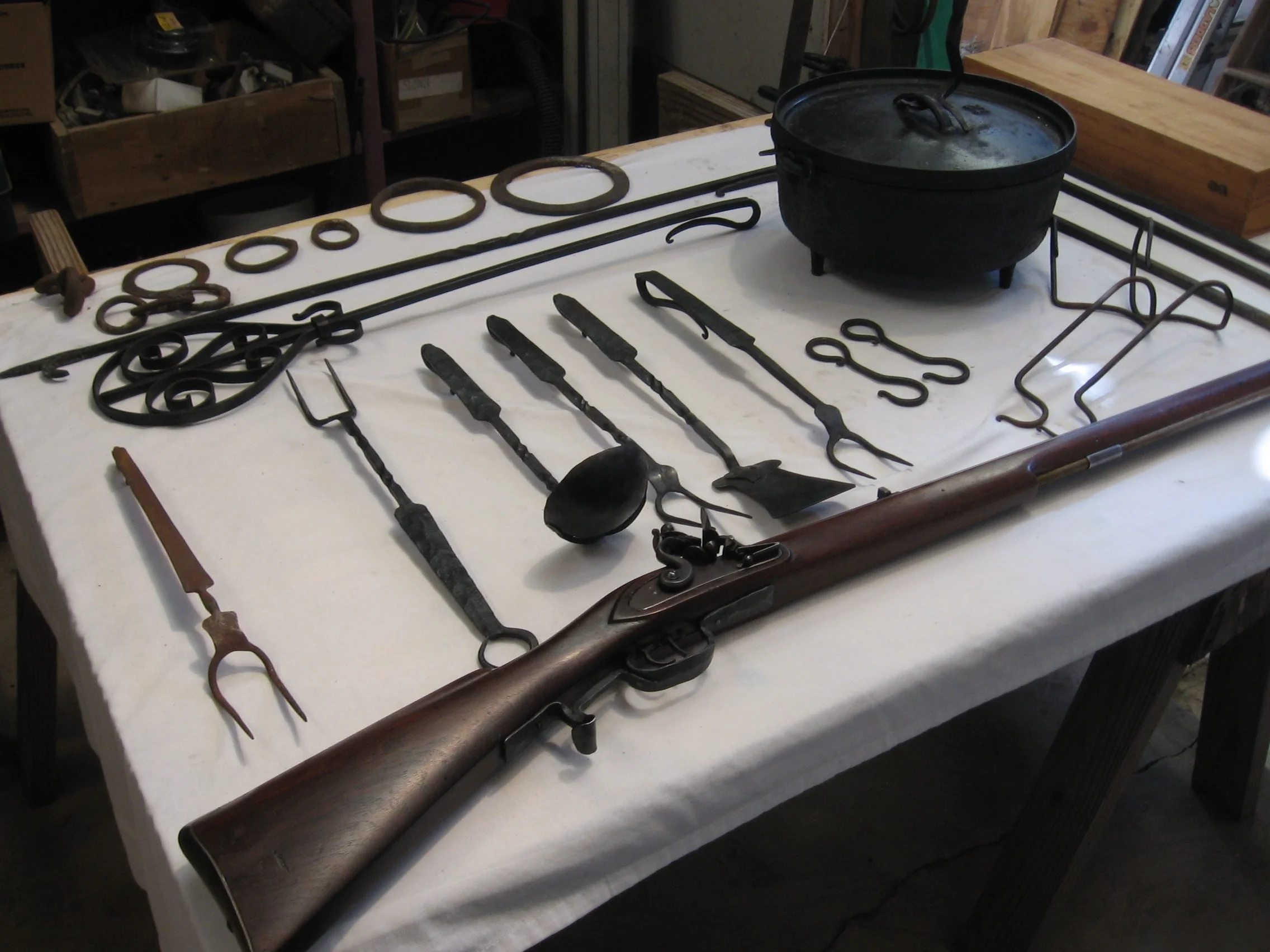 A collection of iron work from the shop