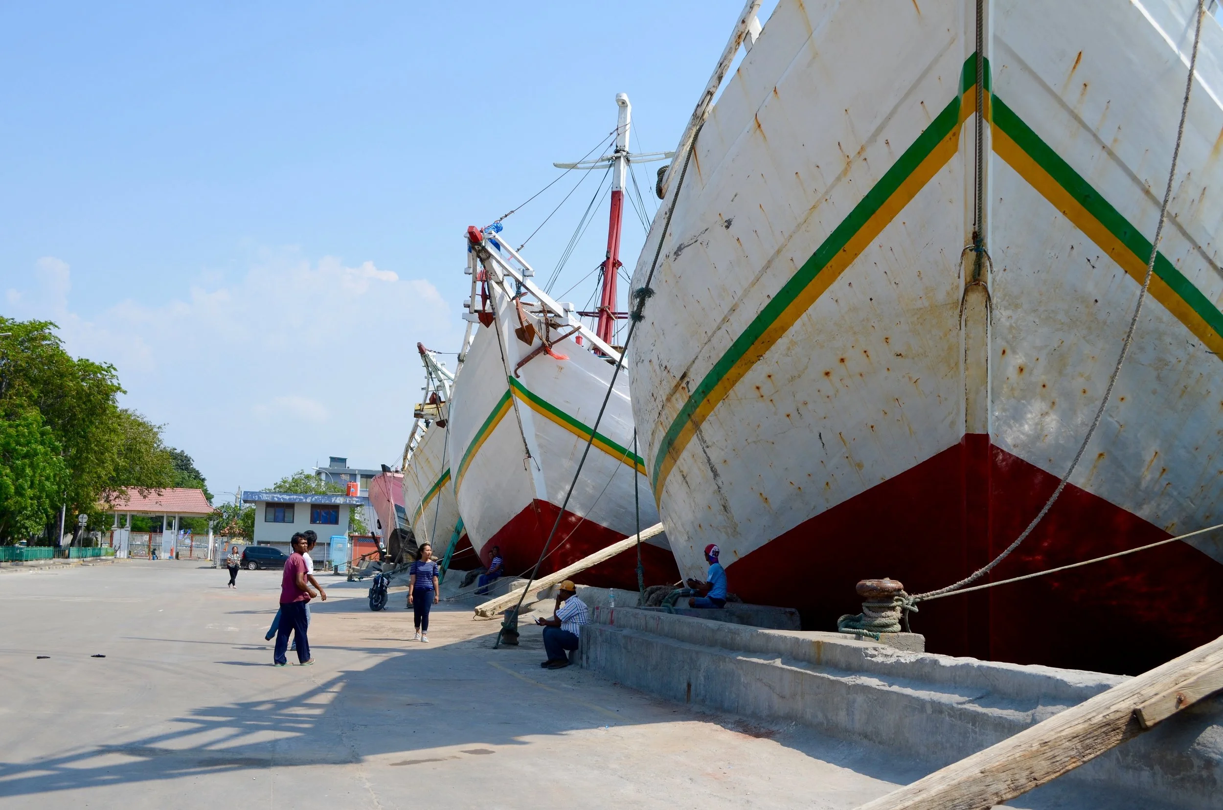 We visited the harbour and felt tiny amongst the boats.
