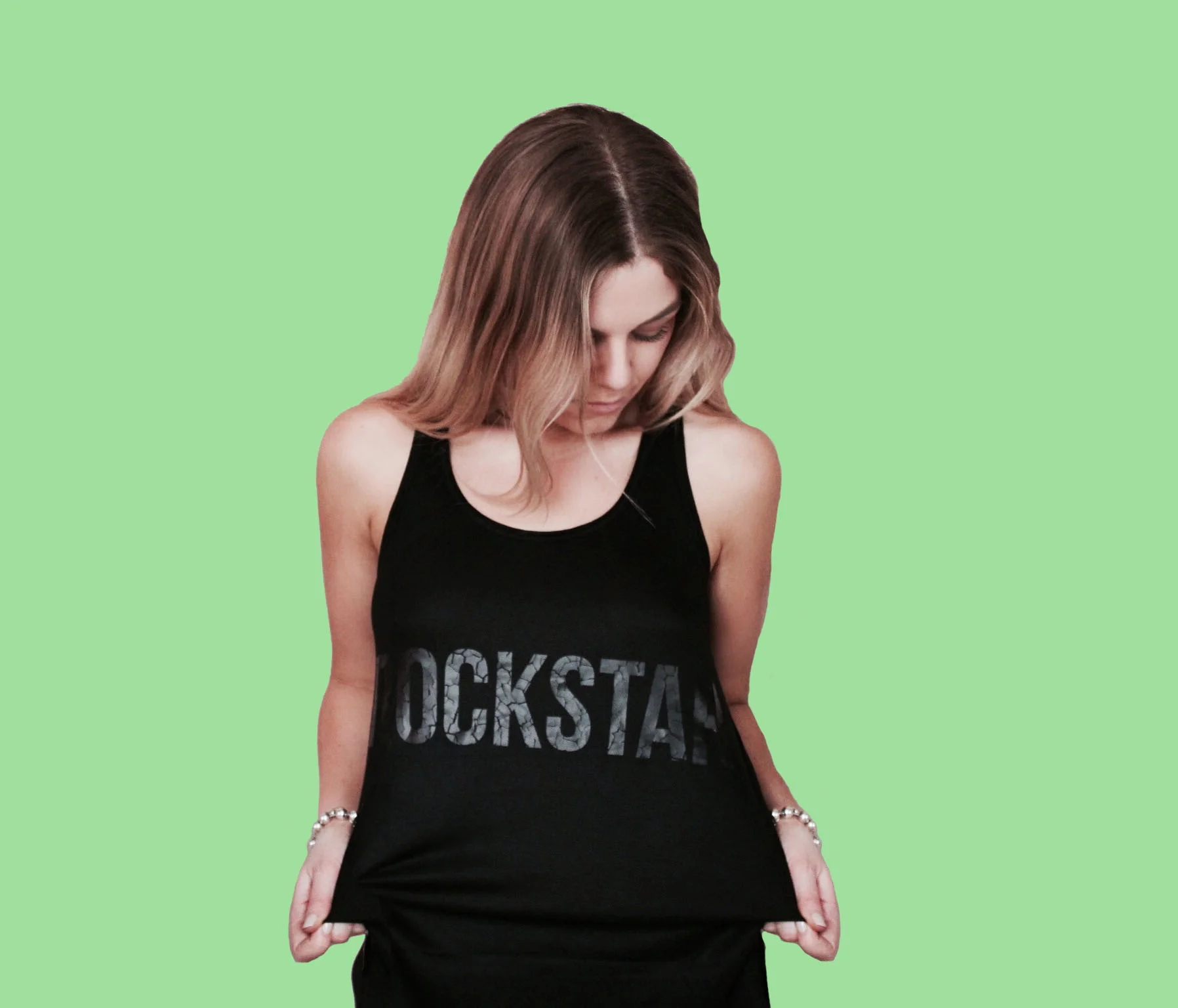 Black Slogan Singlets