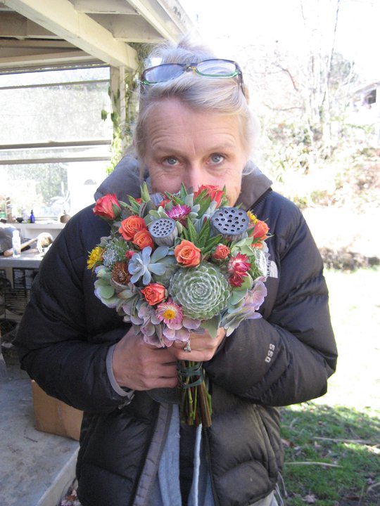 URBAN FARM GIRL Urban Farm Girl supplies organically grown cut flowers, raised from seed to bloom to the community for weddings, special occasions and events. Elaine Young along with husband Bryan and son James moved to Western North Carolina in 2006, concluding a 20 year career as architects, designers and co-business owners in Birmingham, AL. Their desire to get back to nature was the driving force that led them to the mountains and allowed them to be a part of the community and finally take hold of their life long love of growing flowers. Elaine and Bryan draw heavily on their design background to create unique arrangements that beautifully balance color, texture and proportion. Many months of preparation is devoted to selecting a large variety of flowers in a broad color palette that produce radiant blooms all summer long. Customers can count on long lasting arrangements, as the flowers are raised with love and are all “fresh cut” daily. Chestnut Ridge has worked with Urban Farm Girl for many years, and we're excited to continue our relationship with them as one of our top preferred vendors.