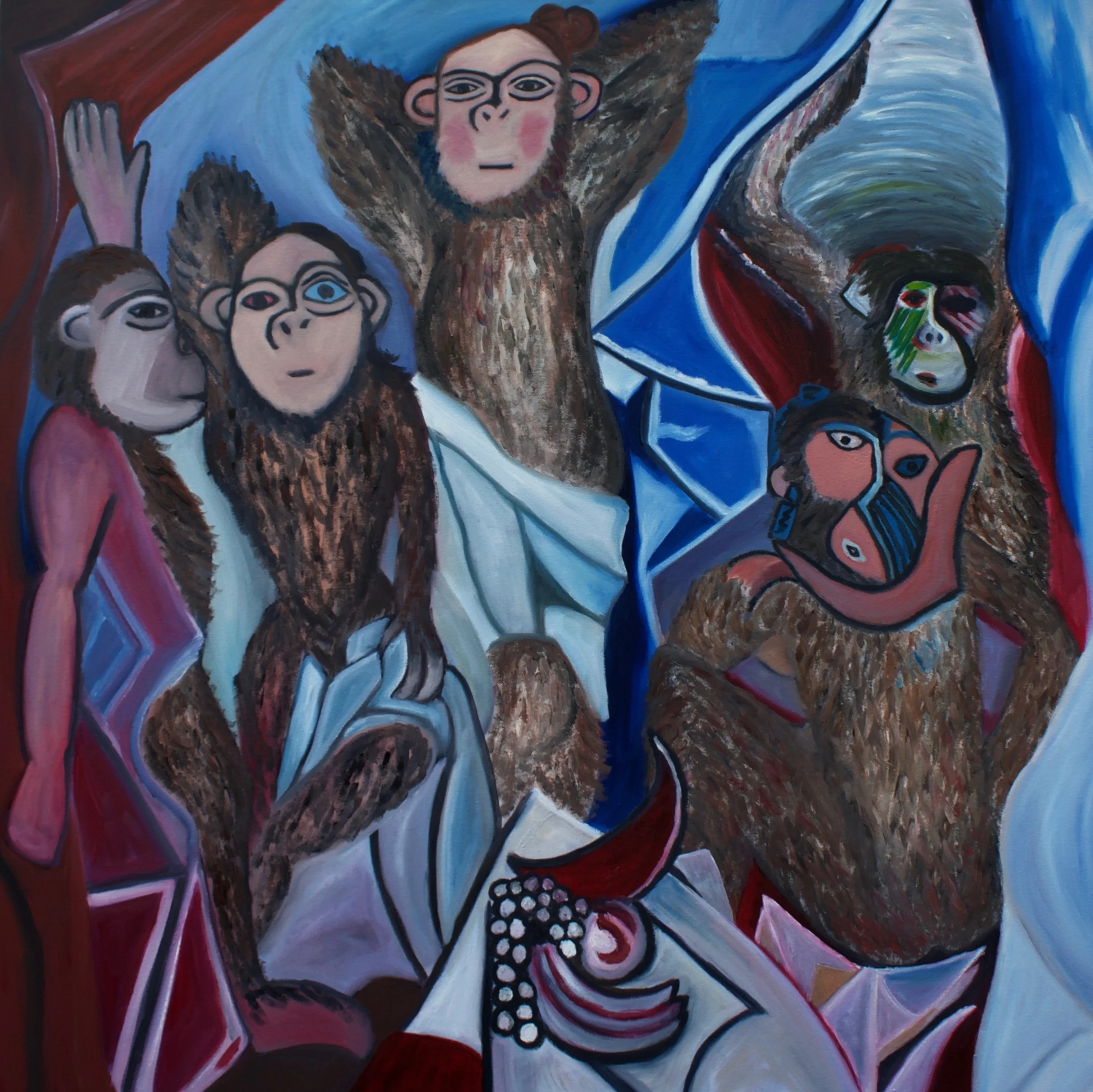 "Primitive Period" 36x36 Oil on Canvas. SOLD.