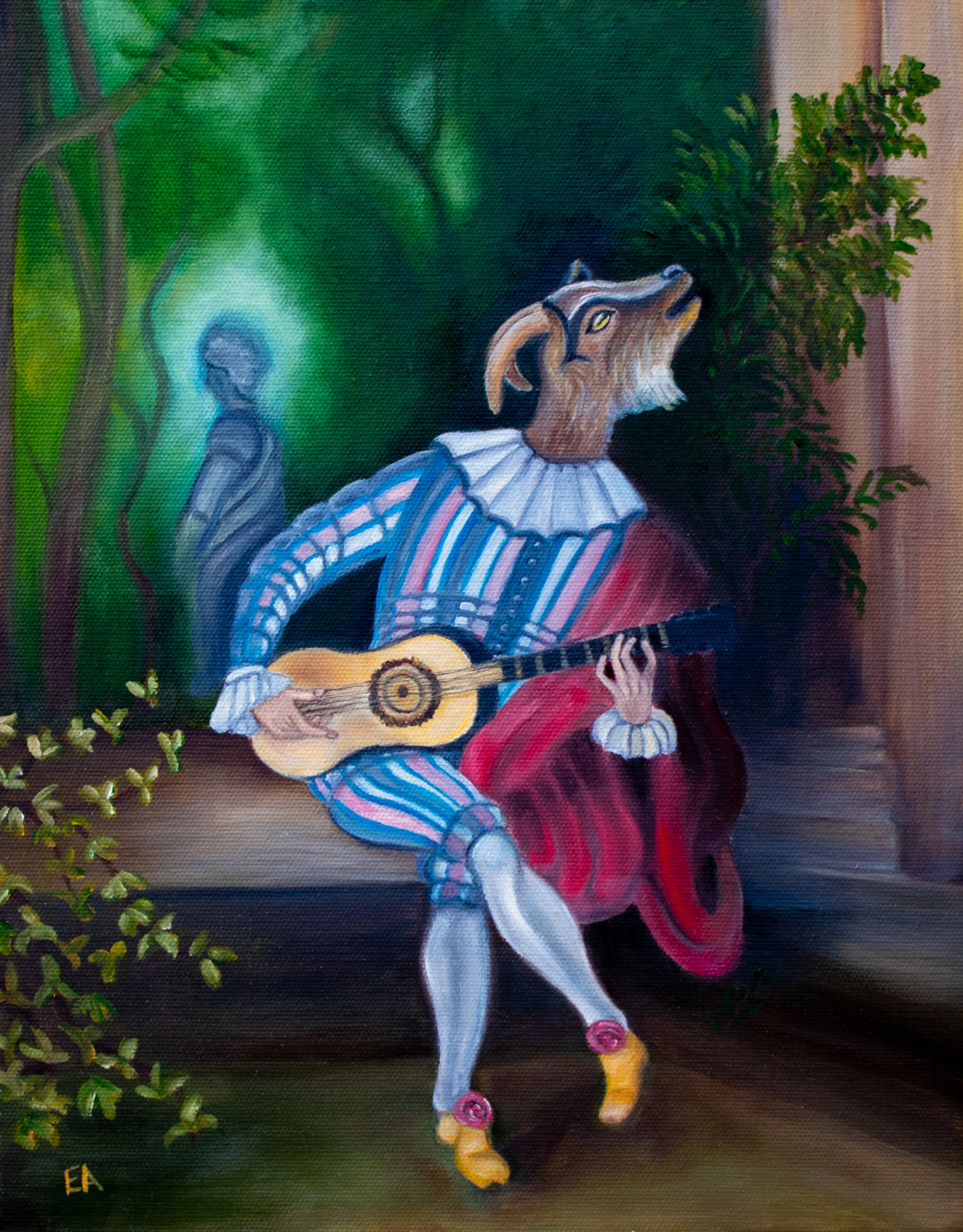 “Mezzetino” inspired by the Jean-Antoine Watteau painting (1718).