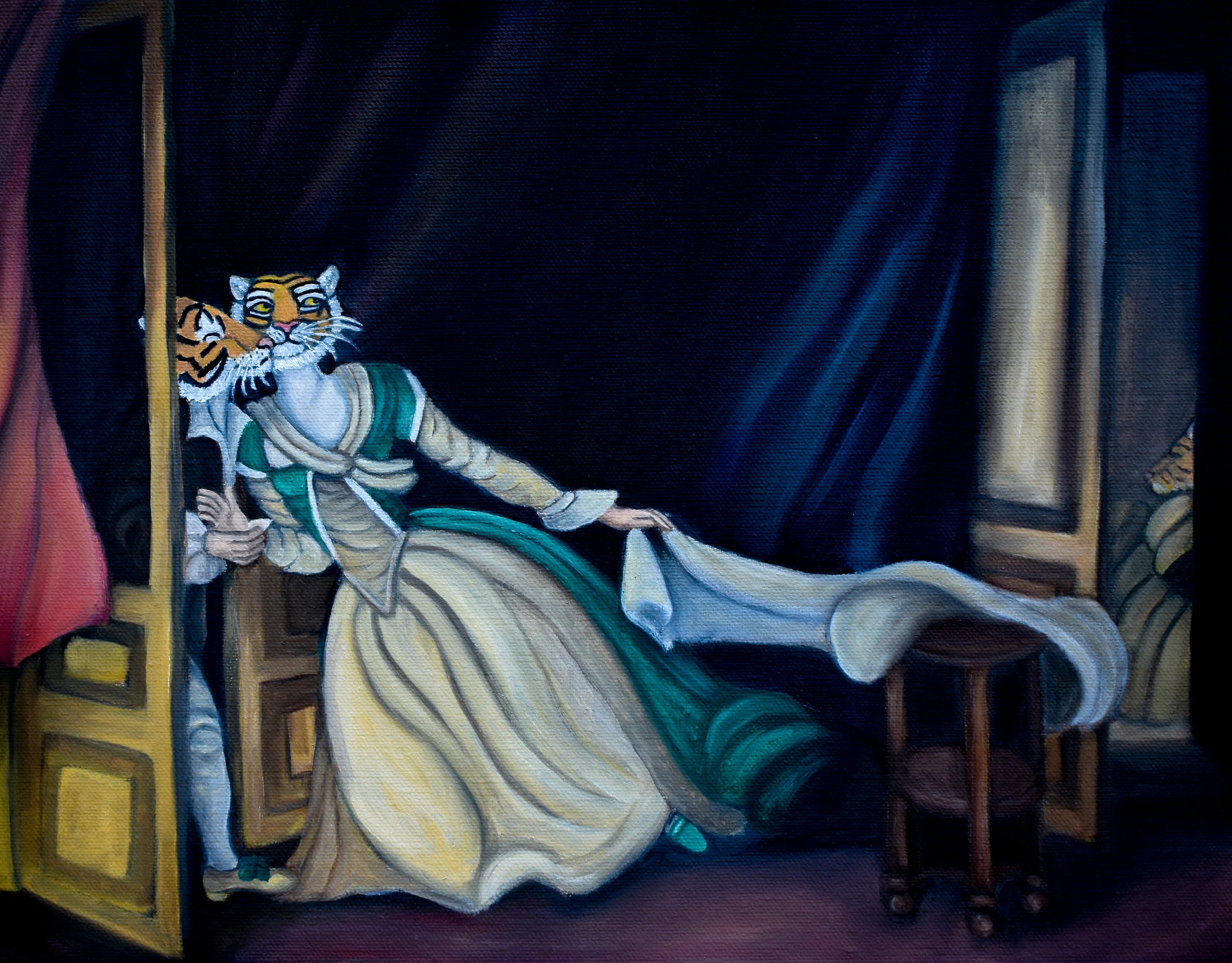 “The Stolen Kiss” inspired by the Jean-Honoré Fragonard painting (1788).