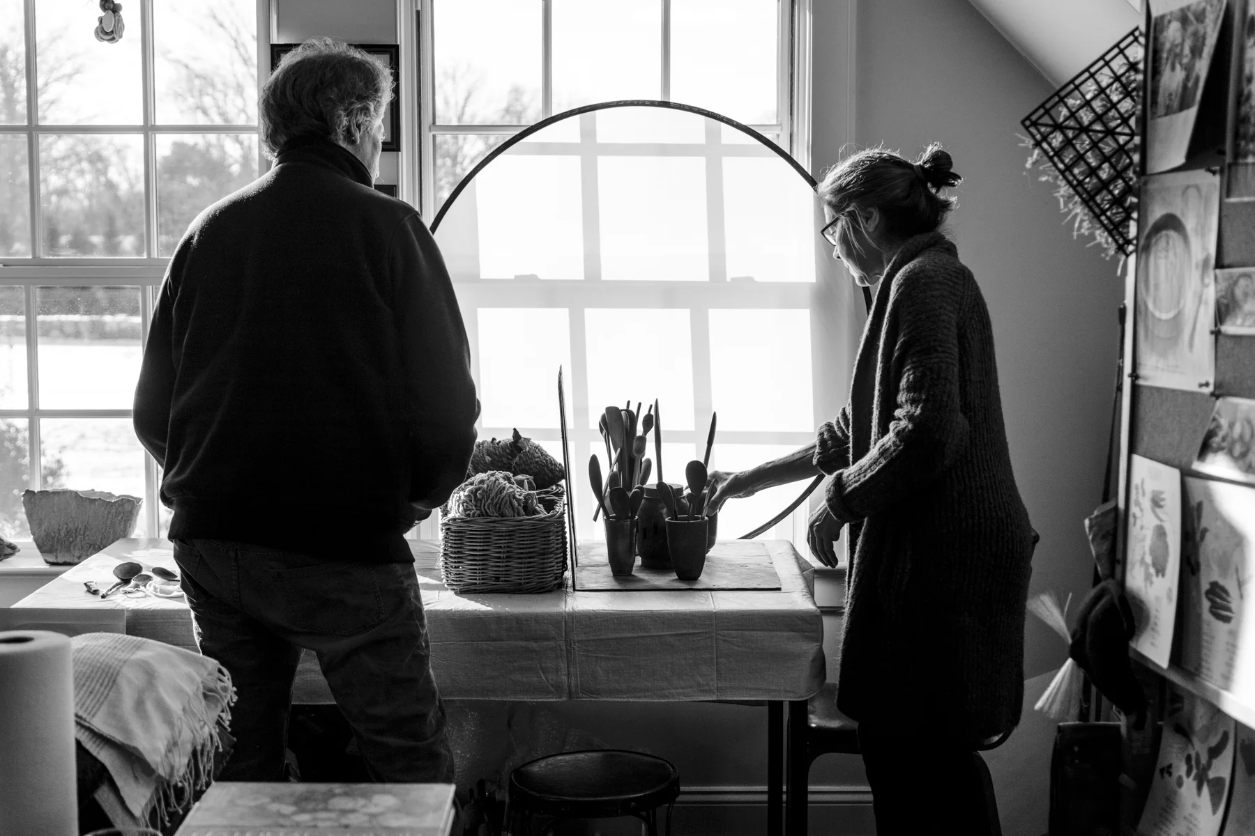 Prop-styling on set with my husband, Bob