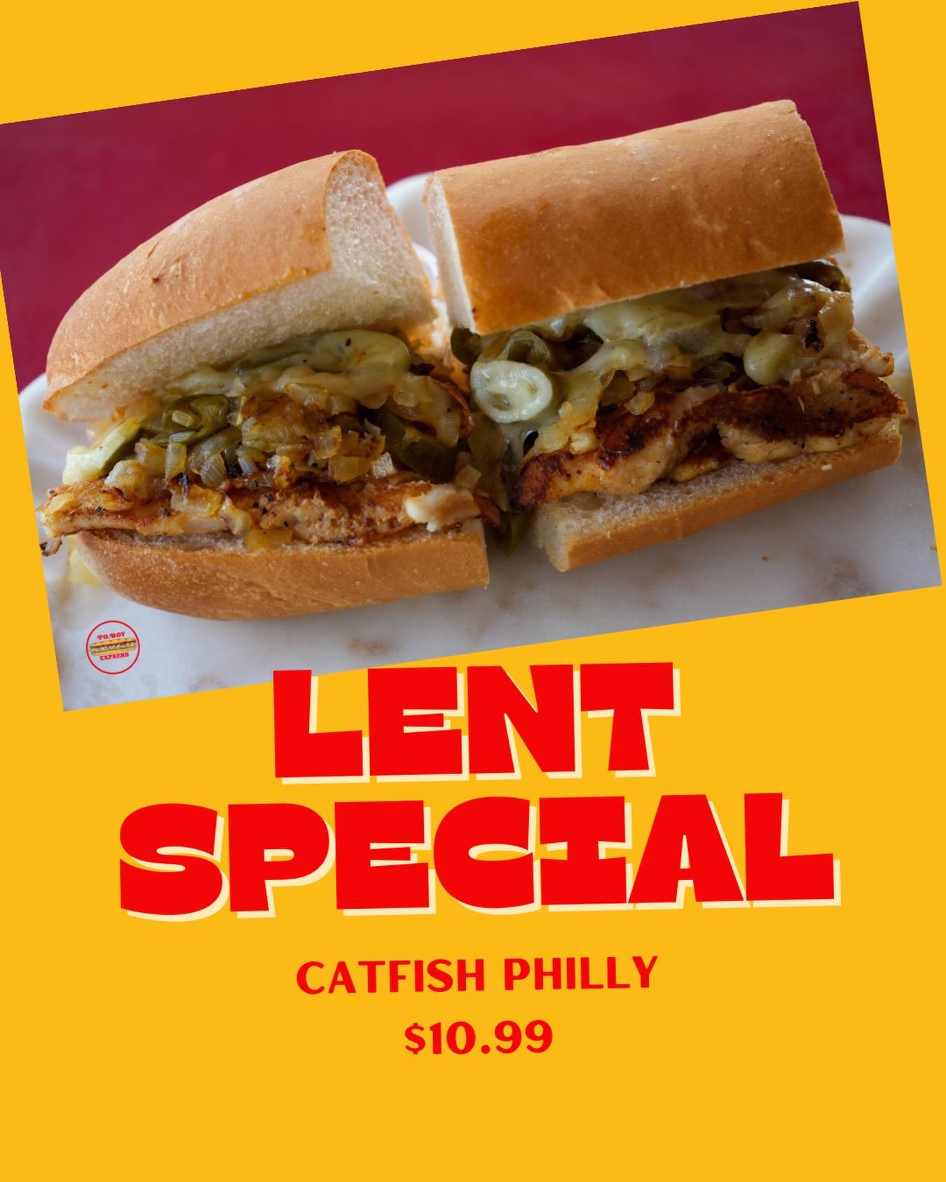 The philly you didn&rsquo;t know you needed. 
Lent special Catfish Philly!
Available at Central and Siegen location.
#lent #catfishphilly #poboyexpress #225batonrouge #foryou
