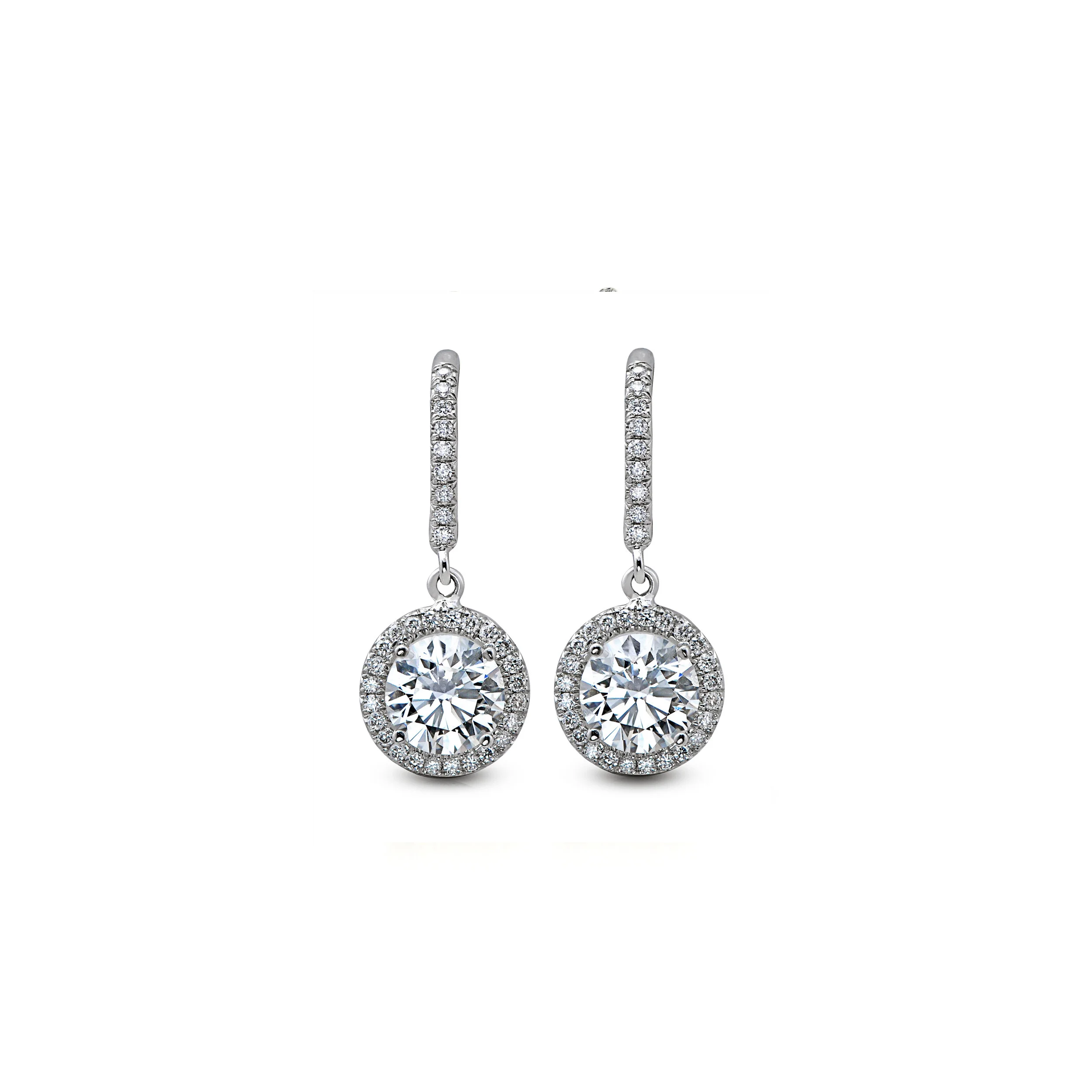 Round Brilliant Halo Earrings