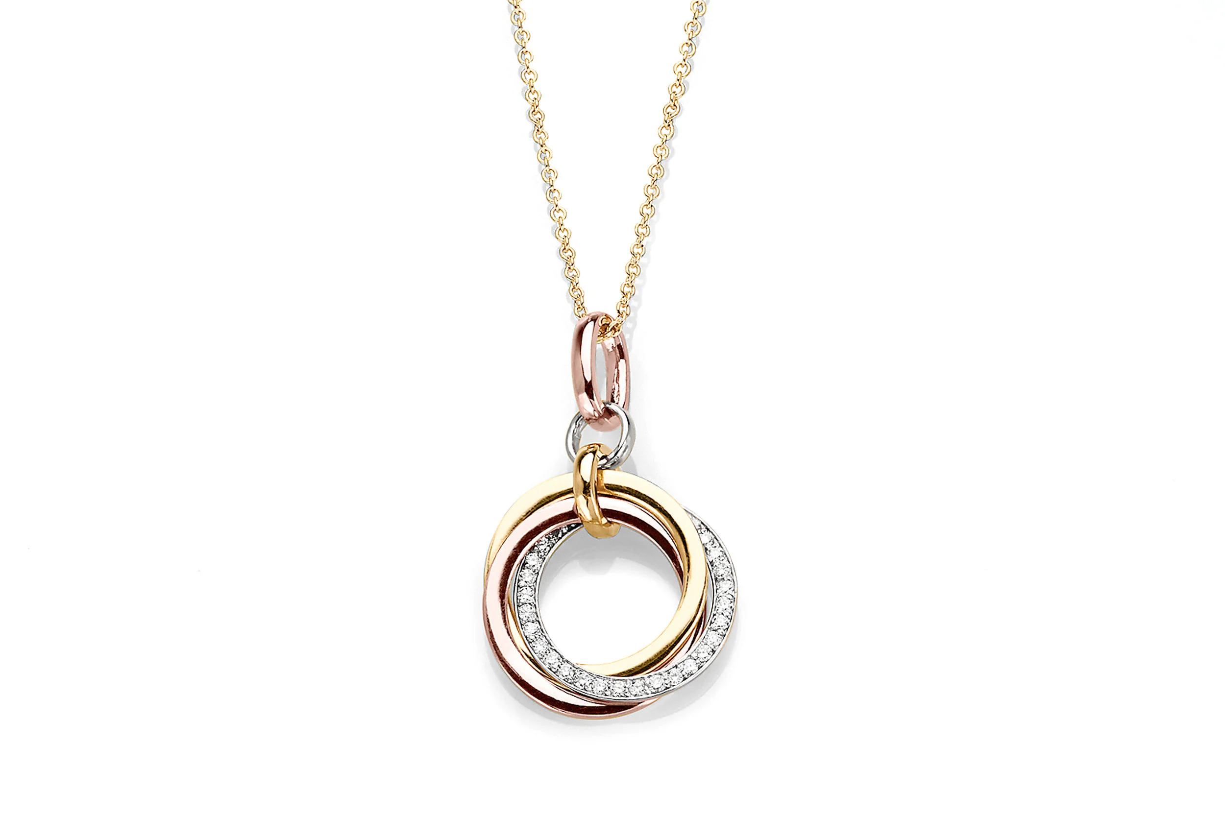 .25 TCW Diamond Pendant in 14K Yellow and Rose Gold