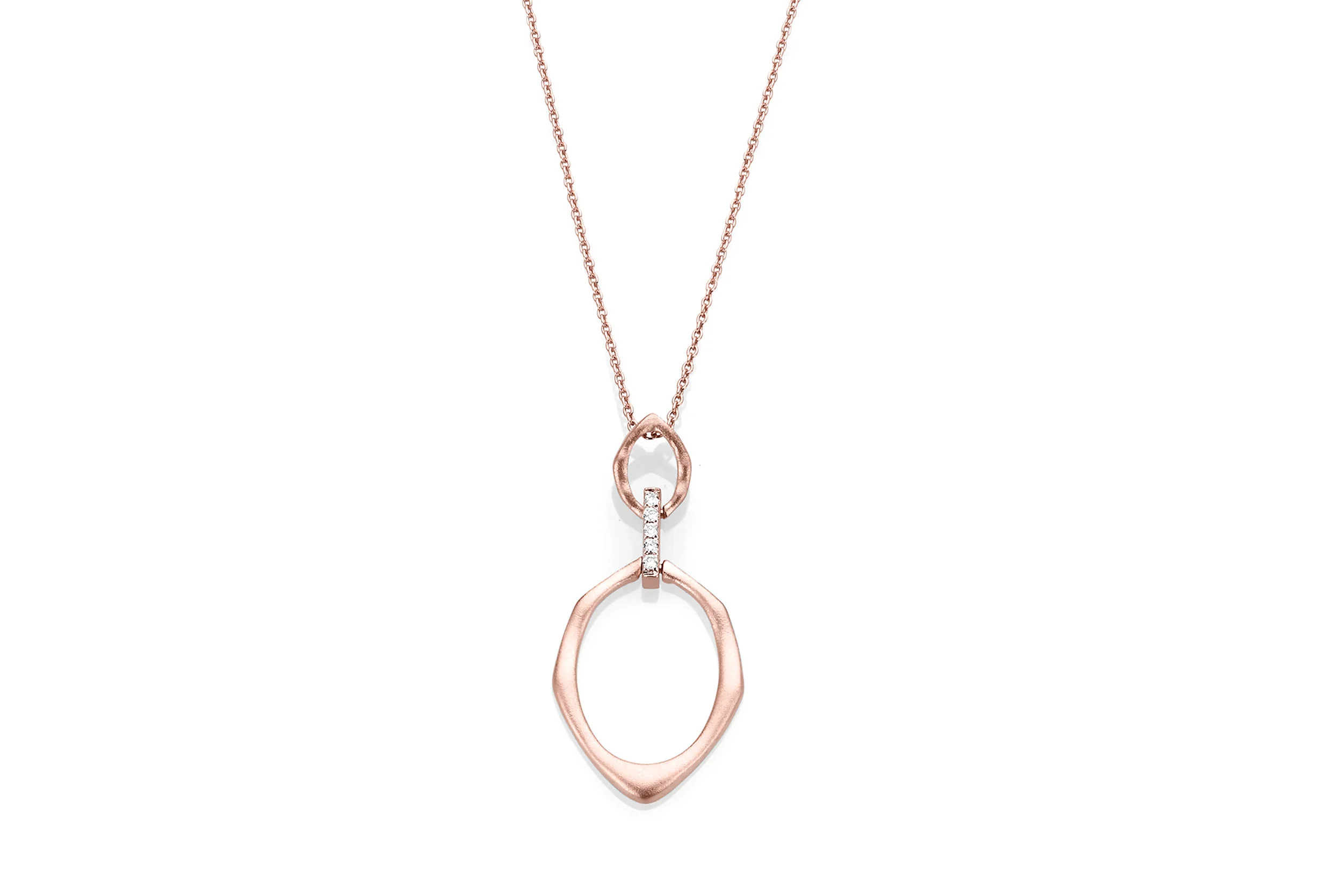 14K Rose Gold Pendant with Diamond Accent