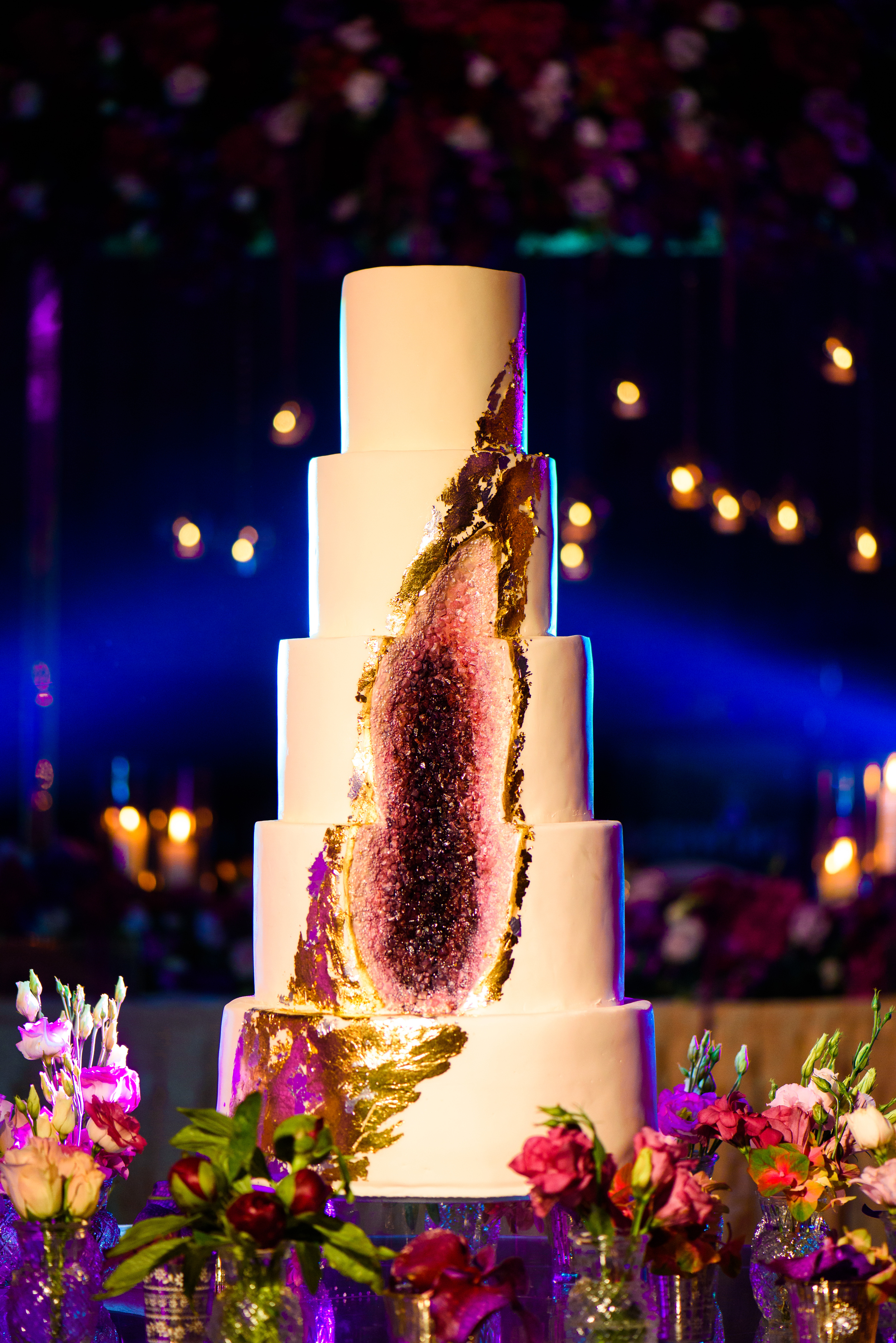 Five-Tier Geode Wedding Cake