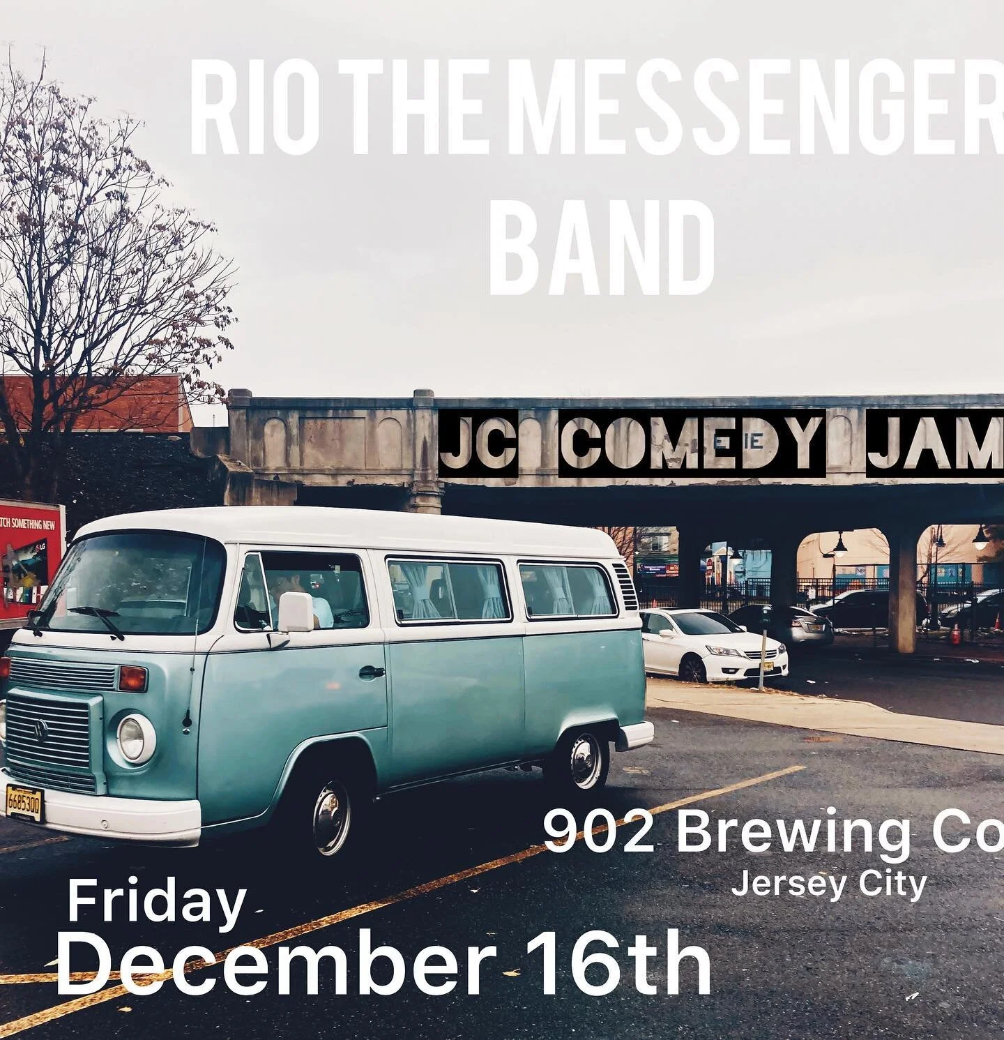 Playing next Friday 12/16 @902brewing 
We&rsquo;ll be the music and there will be a line up of comedians.  I wanna laugh hard people. 

Thank you @enjaydeecee for choosing to have this van and driving us around in it. Life is good and I love my band.