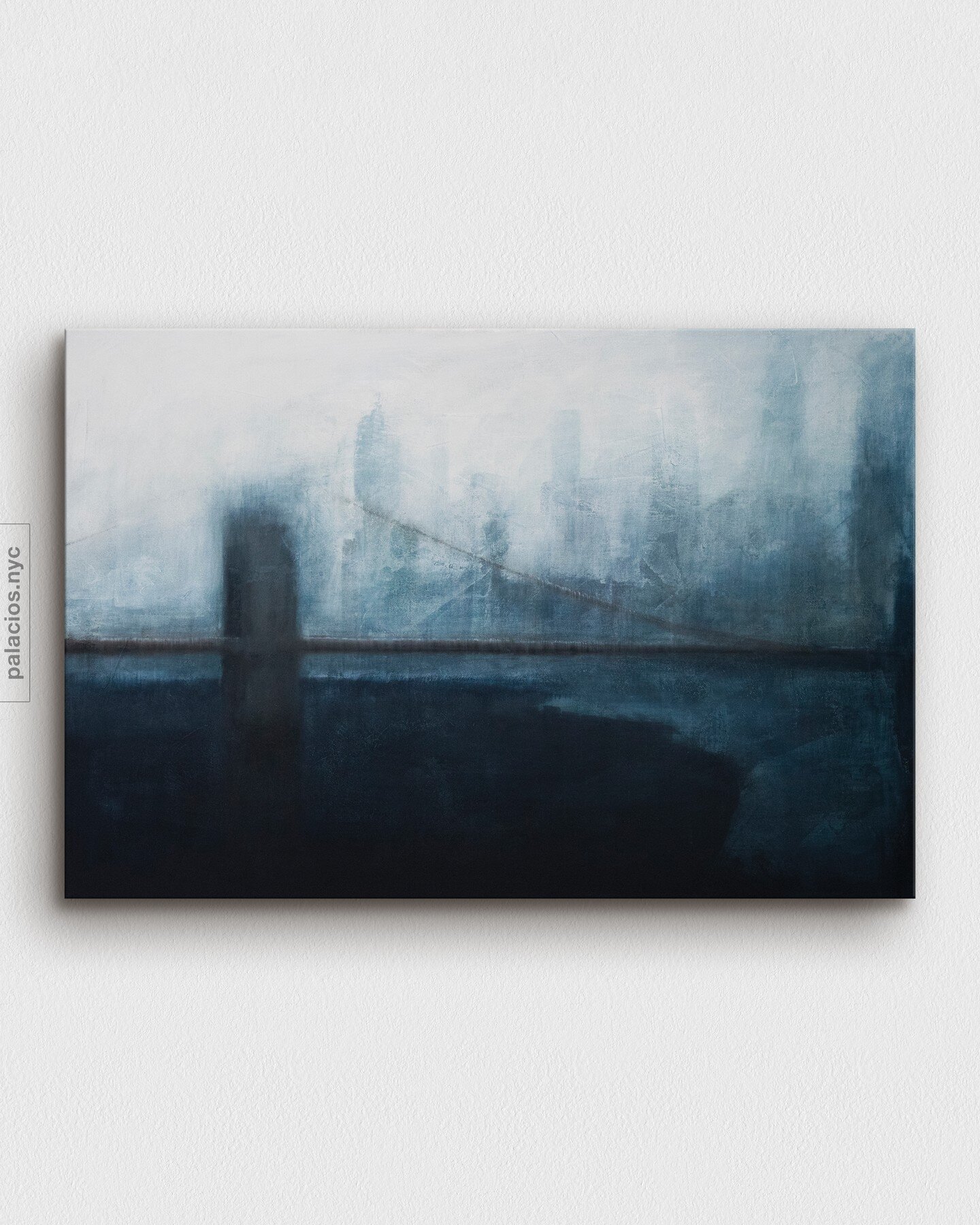&lsquo;Blue Mist&rsquo;
Mixed media on canvas
91cm x 61cm

#bluelandscape #cityskyline #abstractlandscape #abstractpainting #abstractartist #jerseycity #skyline #citylandscape #newyorkcity #bridge #nyc