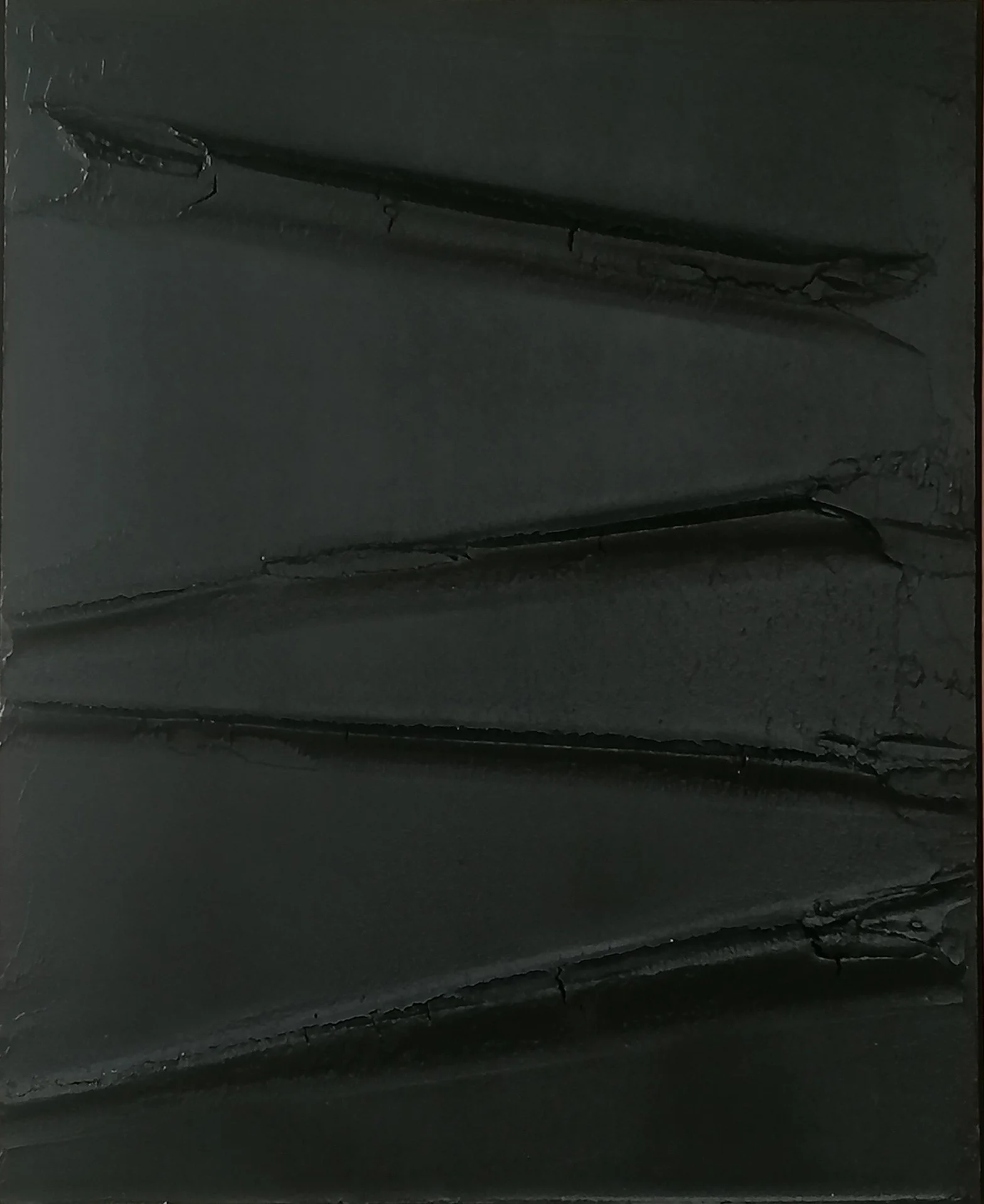 View of a painting in cement by Julian Arnaud exposed at Sarto Gallery Paris 7 near Musée d'Orsay