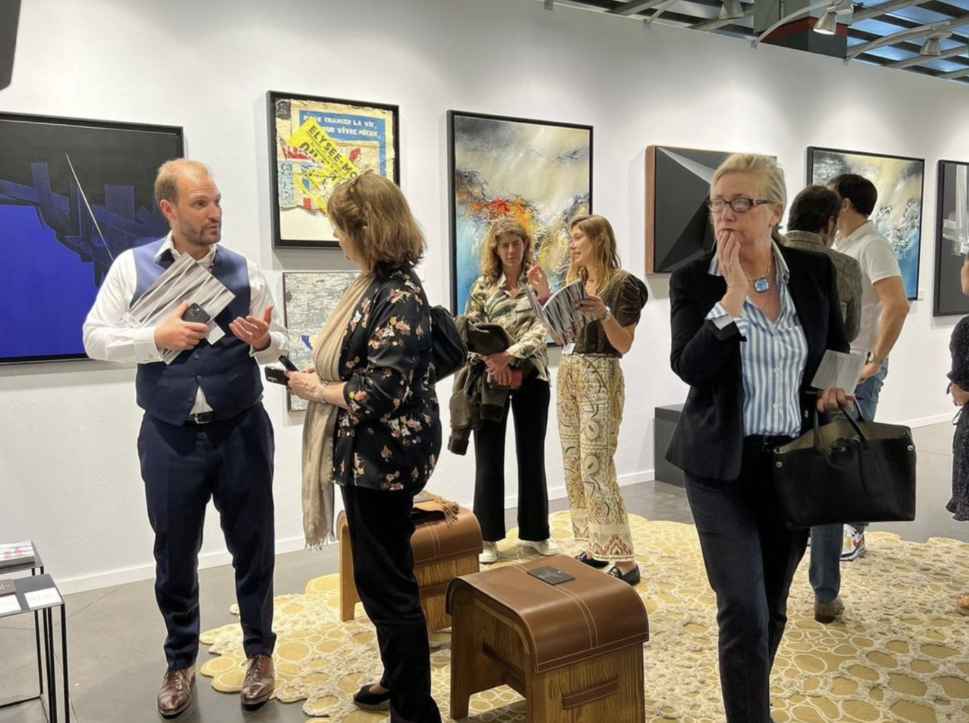 View of the Galerie Sarto booth with its founder Axel Rondouin at BAD+