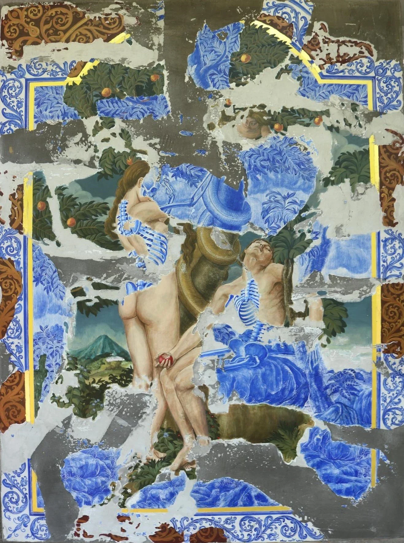 View of a painting by Pannaphan Yodmanee exposed at Sarto Gallery Paris 7 near musée d'Orsay