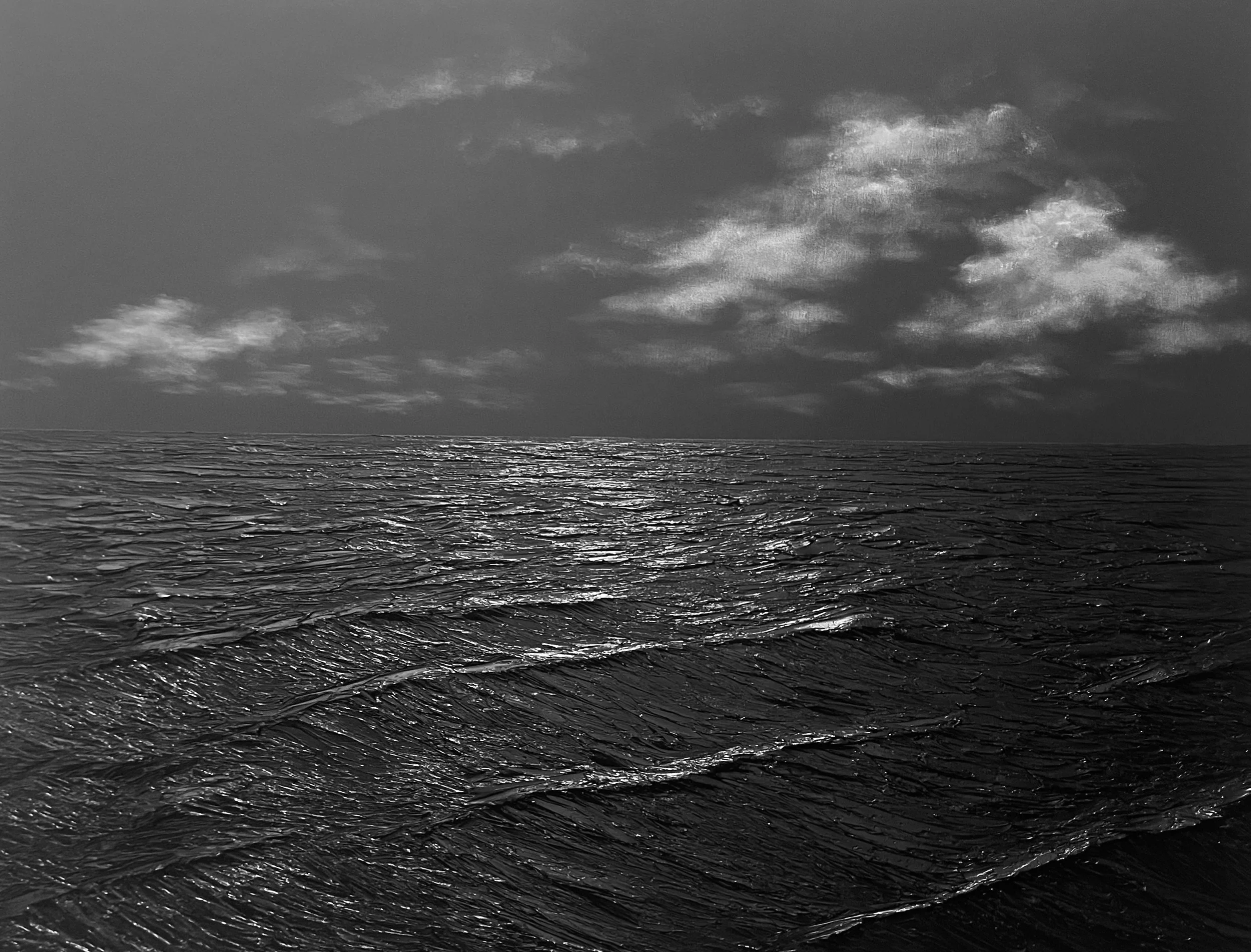 Oil painting Black Sea by artist Julien Airault exhibited at Galerie Sarto Paris 7